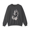 Gypsy Vanner Horse Crewneck Sweatshirt — Black & White Fluffy Pony Graphic