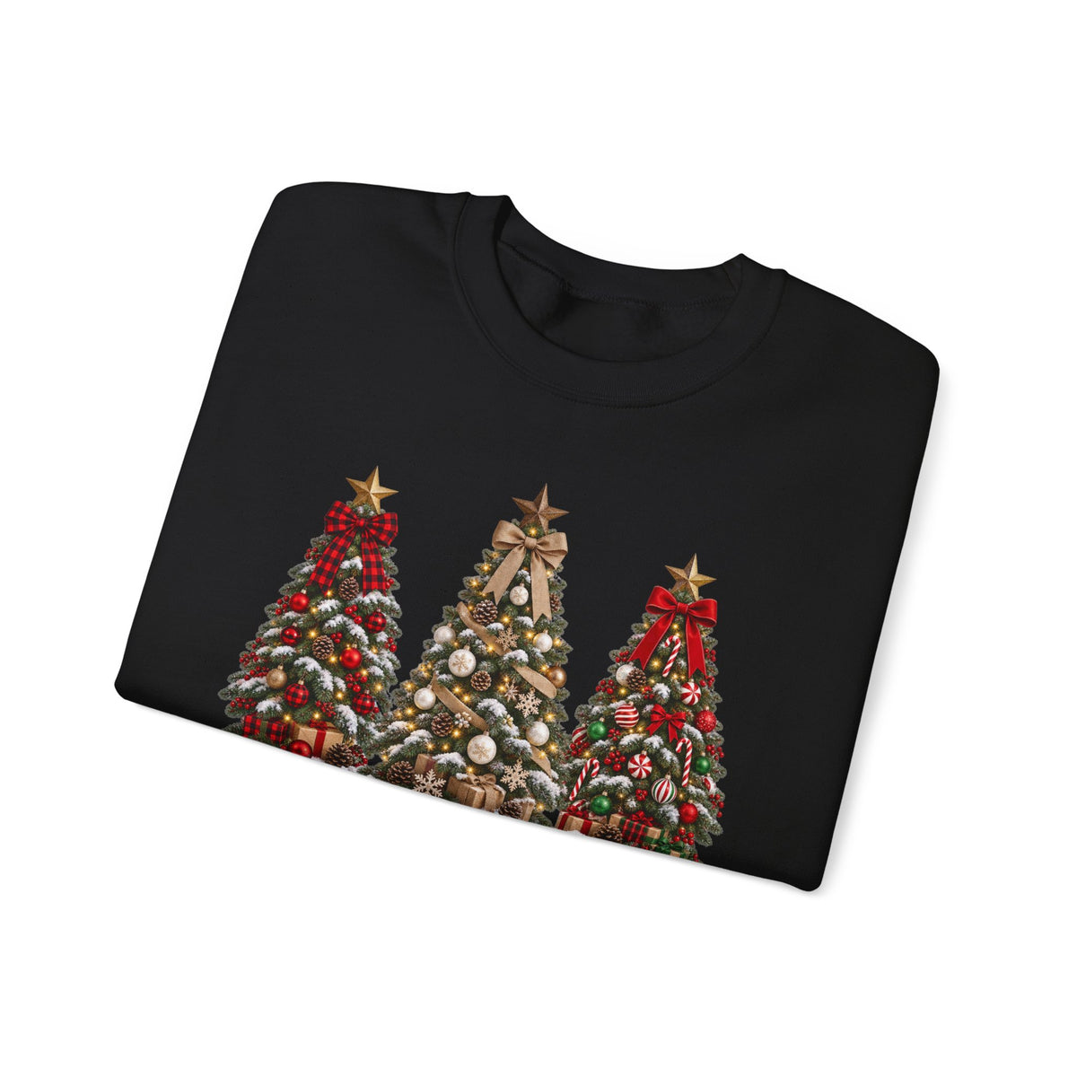 Merry Christmas Triple Tree Crewneck Sweatshirt