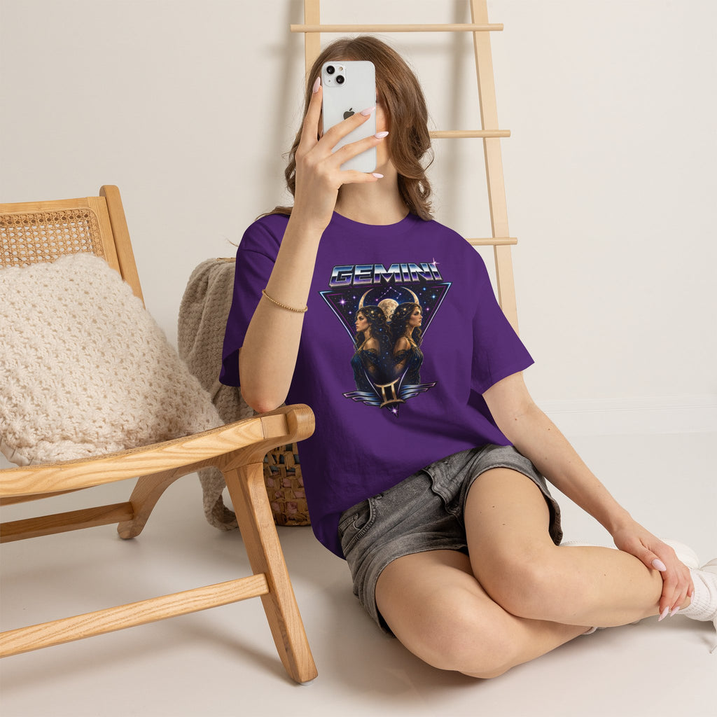 Gemini Zodiac Tee — Retro Twin Goddess Astrology T-Shirt