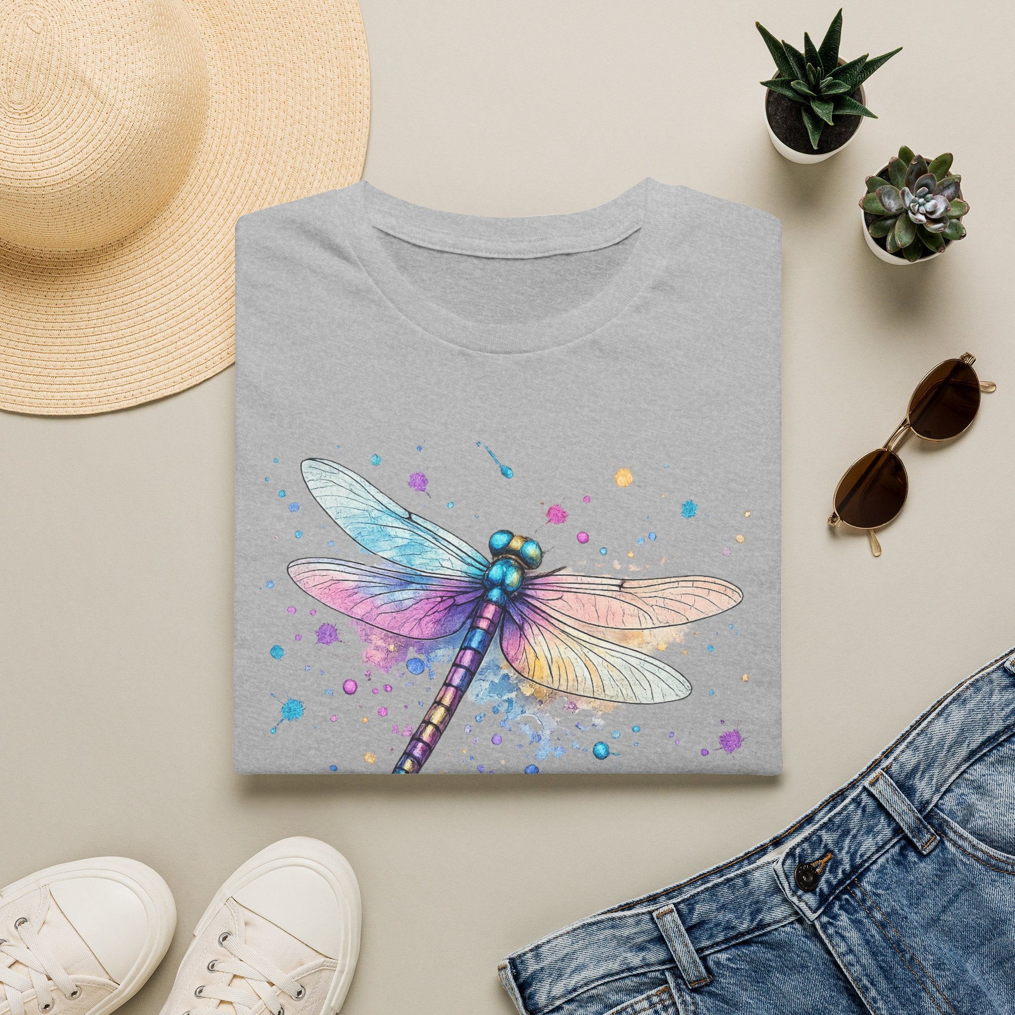 Dragonfly Watercolor T‑Shirt — Pastel Wing Nature Tee