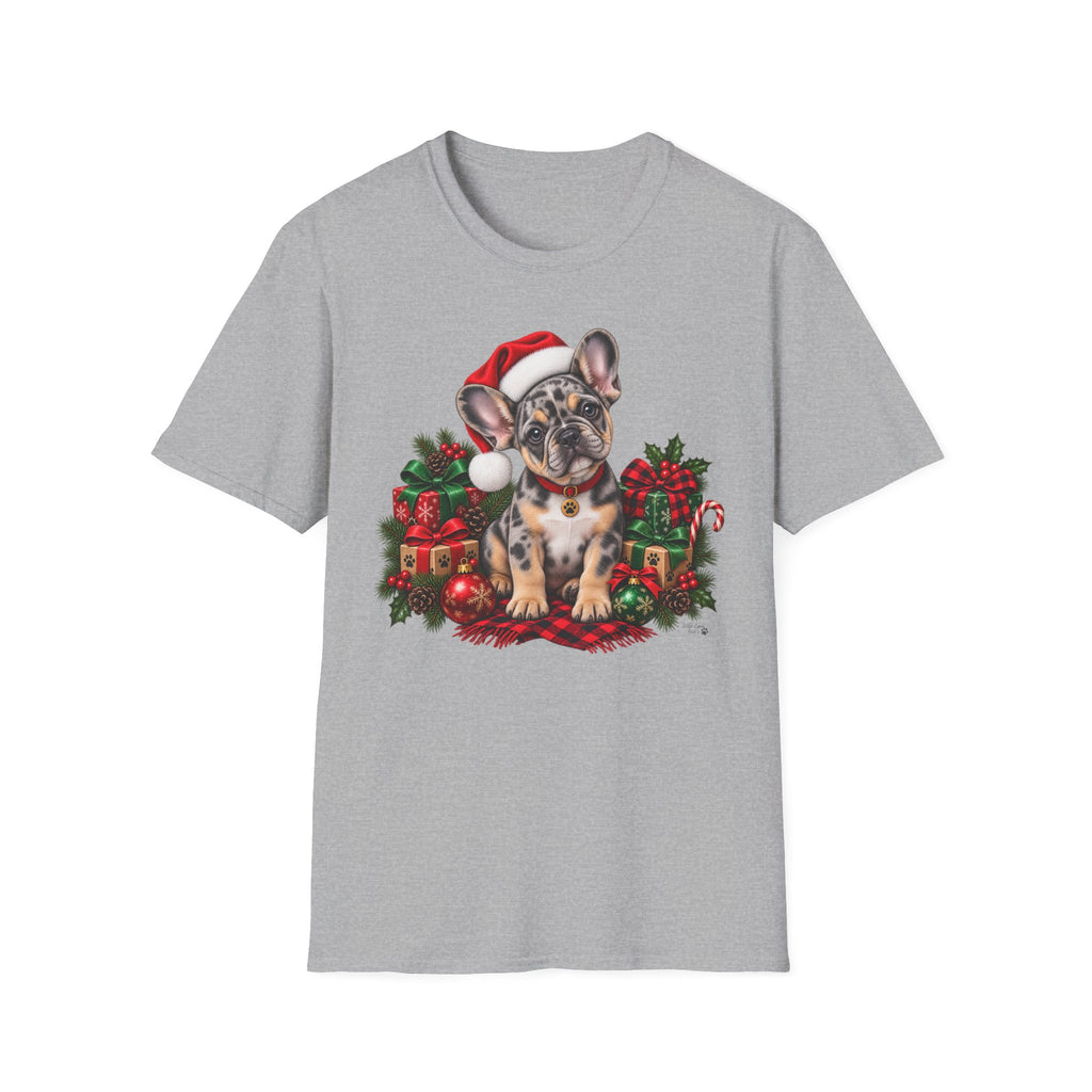 French Bulldog Christmas T-Shirt — Cute Santa Pup Holiday Tee