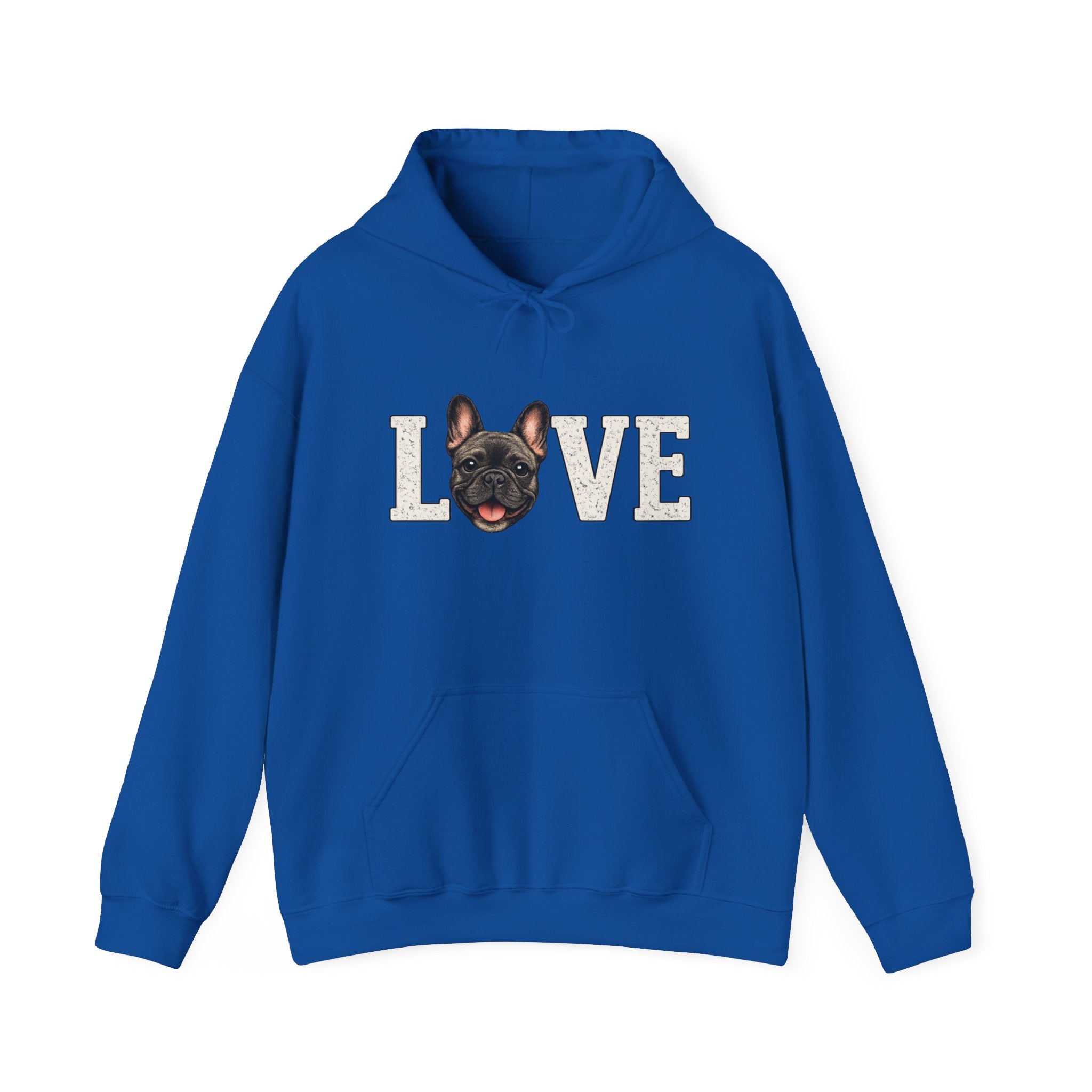 French Bulldog LOVE Hoodie — Cute Dog Lover Pullover for Pet Owners