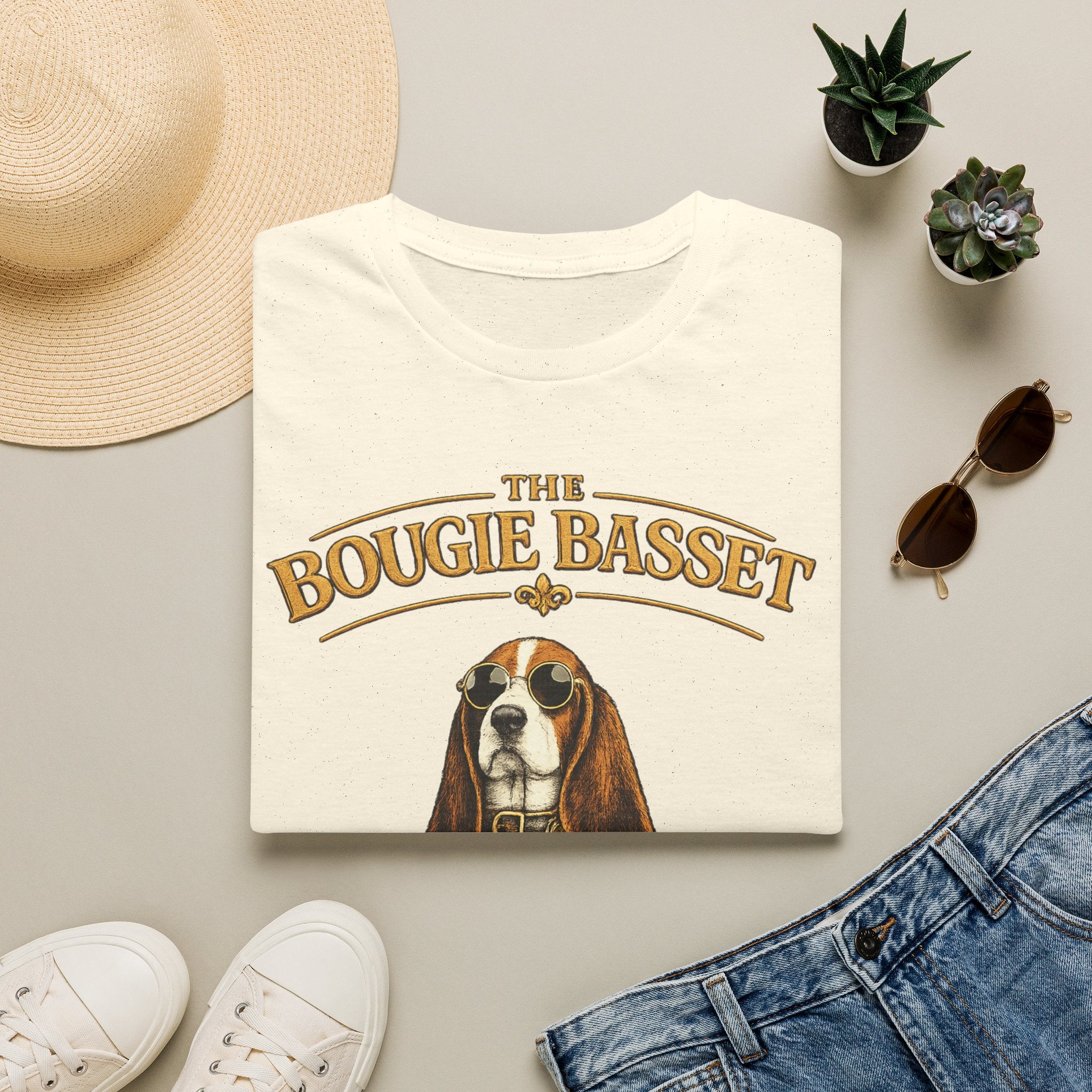 Basset Hound T-Shirt — "The Bougie Basset Hound Club" Graphic Tee