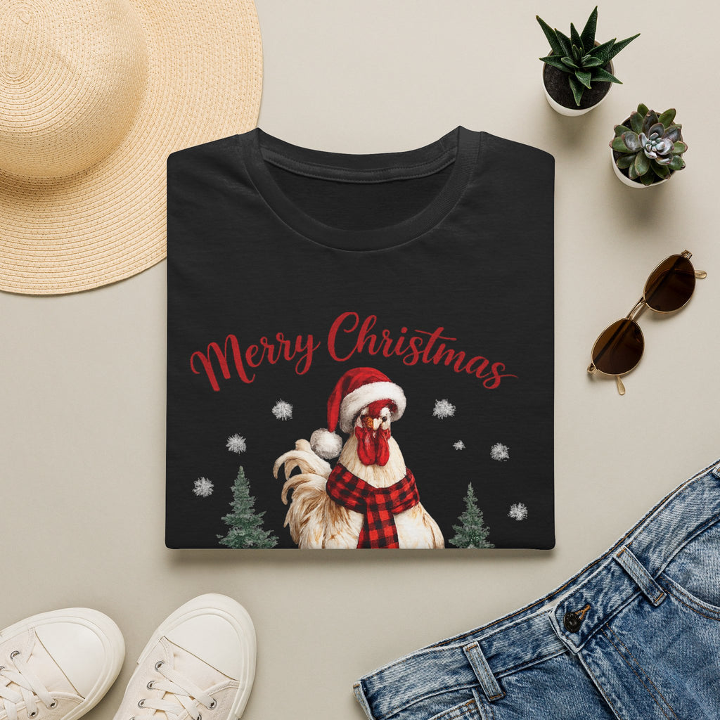 Christmas Rooster T-Shirt — Merry Christmas Farmhouse Holiday Tee