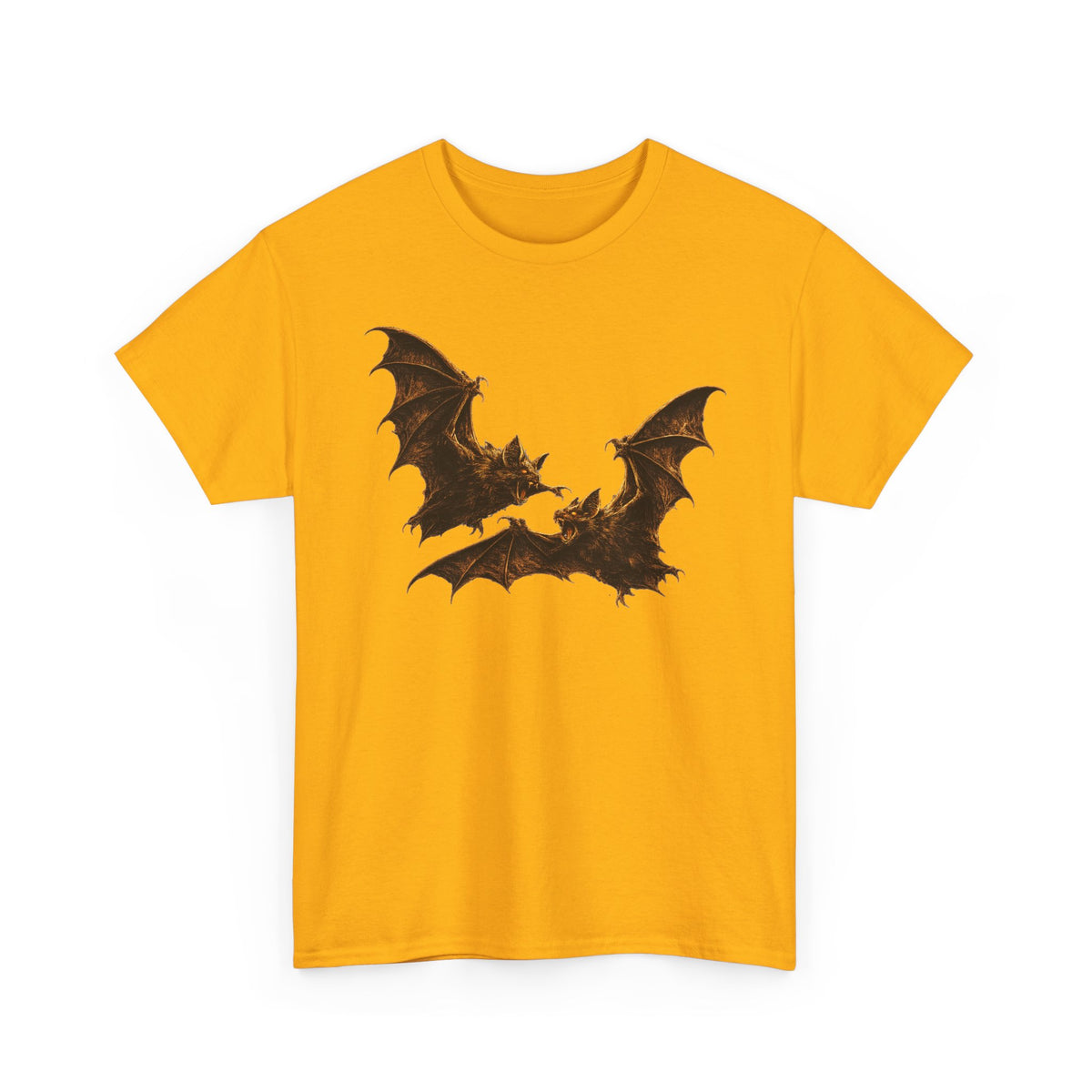 Bat duo Graphic Tee — Vintage Gothic Bat Illustration Shirt