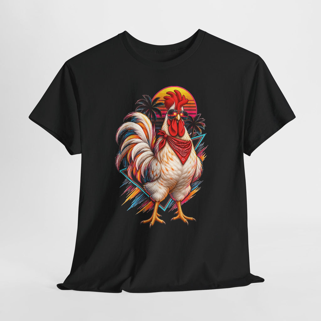 Rooster Sunset T-Shirt — Tropical Vintage Rooster Graphic Tee