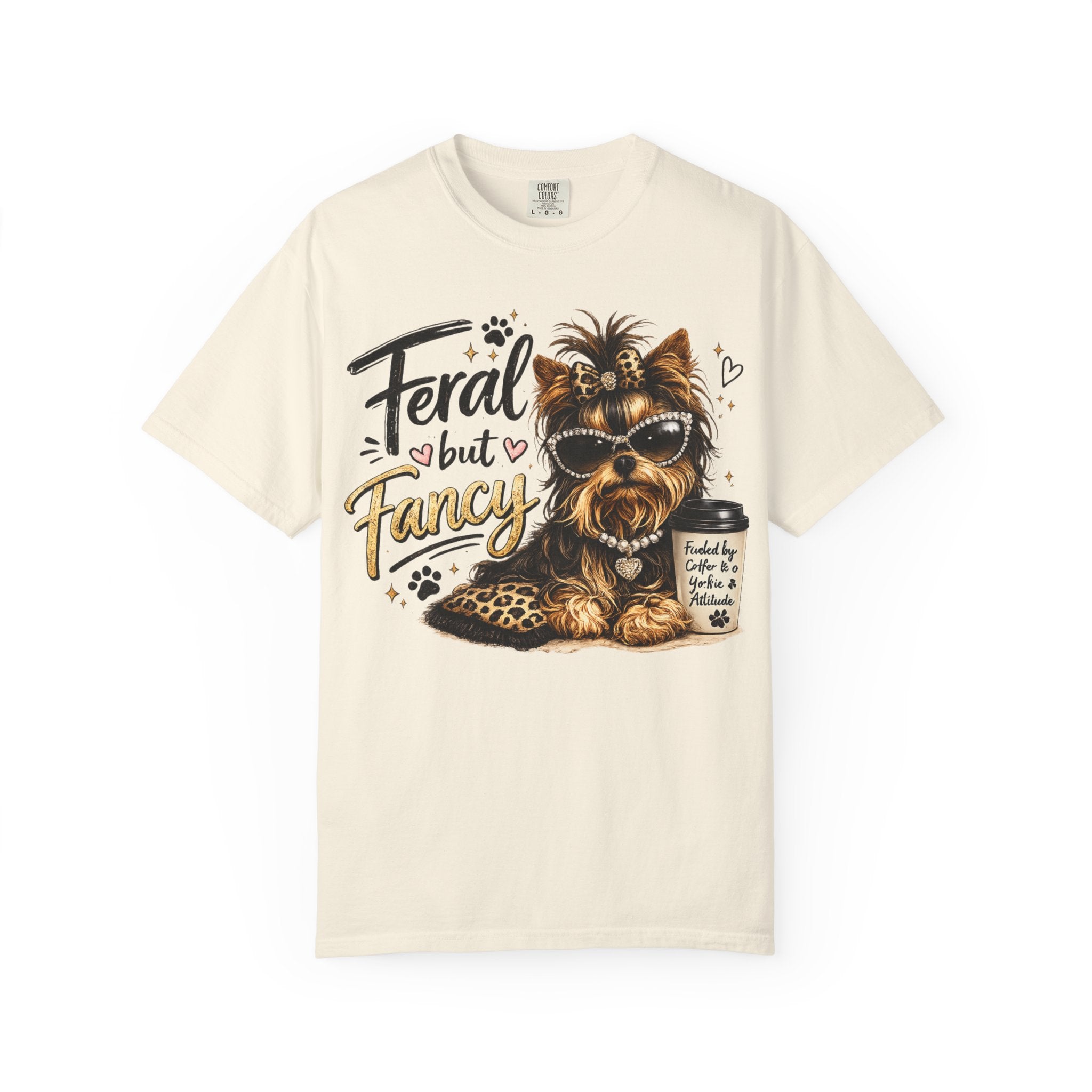 Feral but Fancy Yorkie T-Shirt – Cute Dog Graphic Tee for Pet Lovers