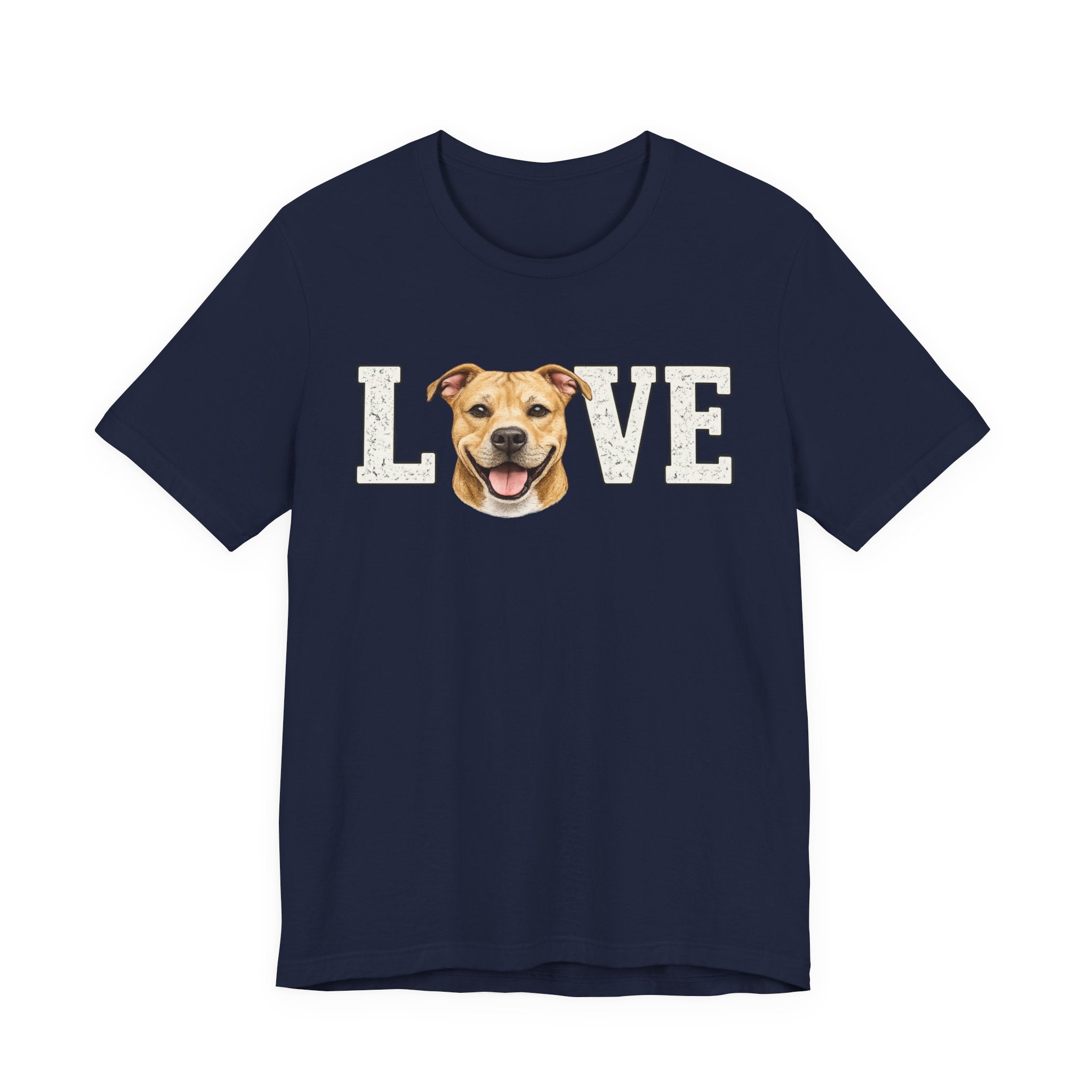 Pit Bull Love T-Shirt — 'LOVE' with Happy Puppy Face Tee