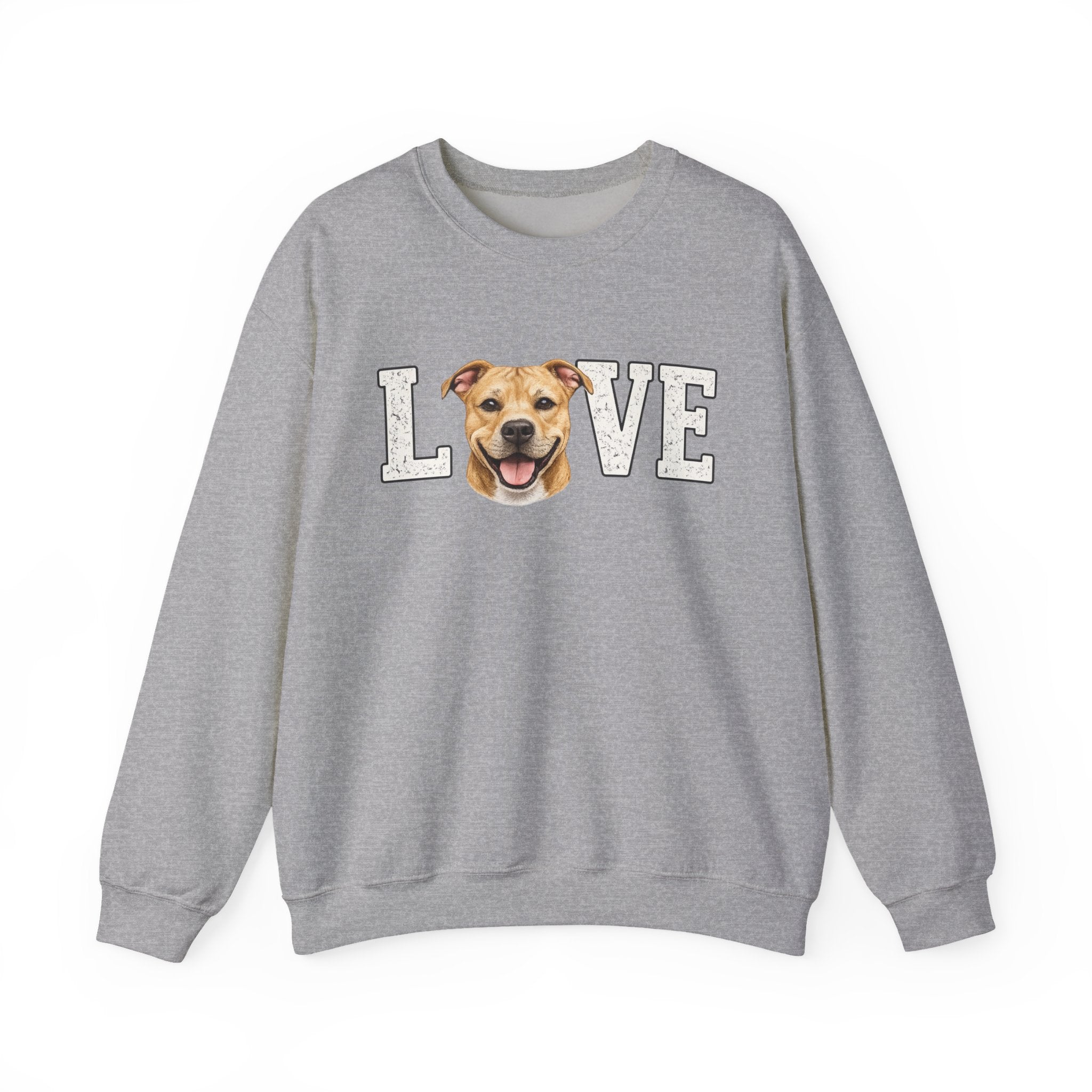 Sweatshirt — "LOVE" Dog Face Crewneck | Cute Pet Lover Pullover