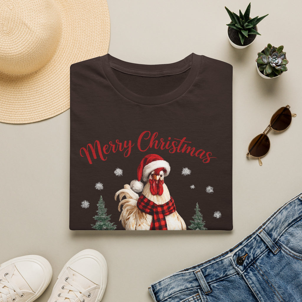 Christmas Rooster T-Shirt — Merry Christmas Farmhouse Holiday Tee