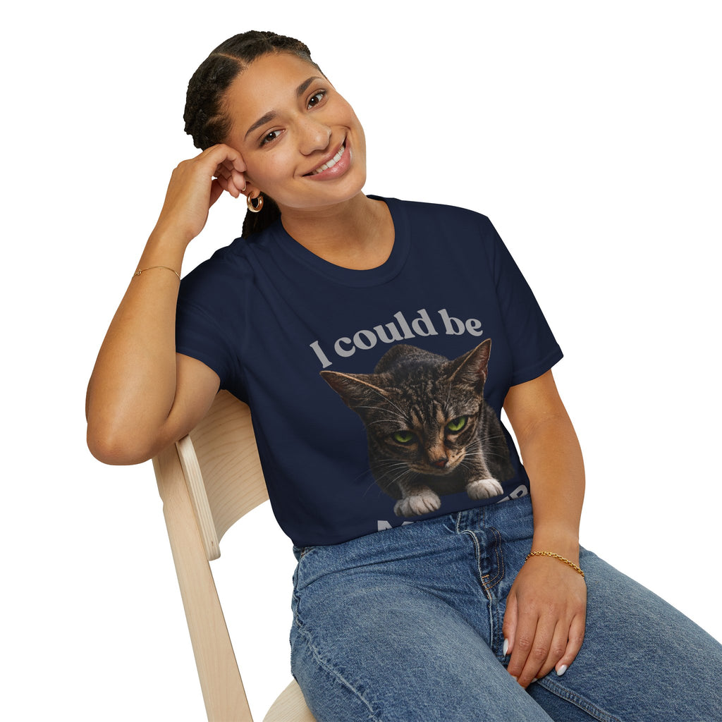 T-Shirt — I Could Be Meaner Cat Graphic Tee