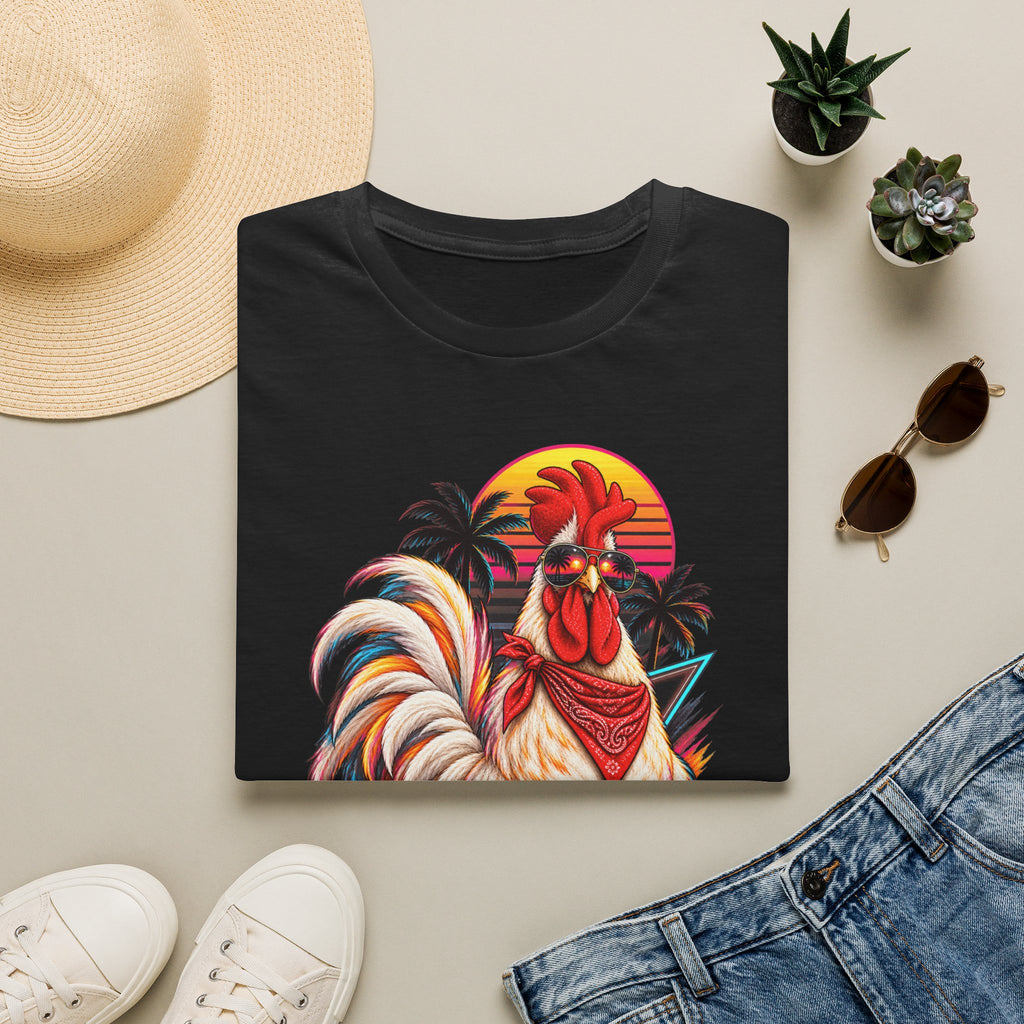 Rooster Sunset T-Shirt — Tropical Rooster Graphic Tee