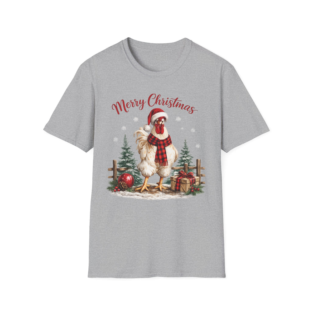Christmas Rooster T-Shirt — Merry Christmas Farmhouse Holiday Tee