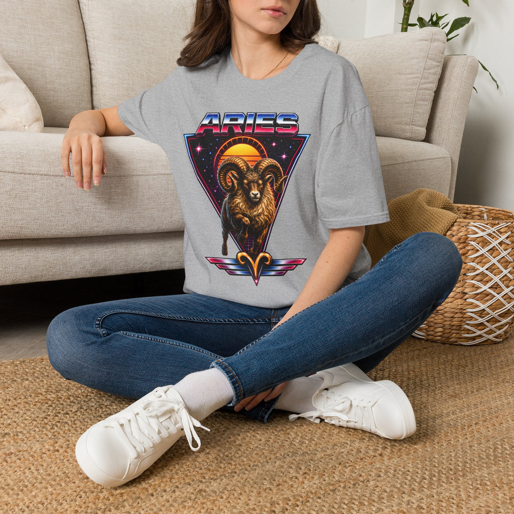 Aries 80s style Zodiac T-Shirt — Retro Ram Graphic Tee