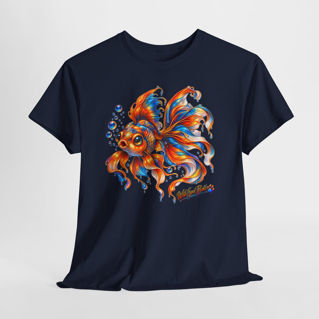 Goldfish Art T-Shirt — Colorful Fantail Goldfish Illustration Tee