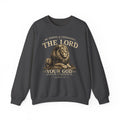 “Be Strong & Courageous, The Lord Your God” Lion Bible Verse Joshua 1:9 Christian crewneck sweatshirt Pullover