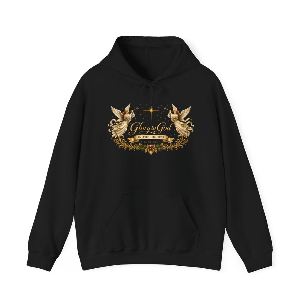 Glory to God Hoodie – Angelic Christmas Religious Sweatshirt