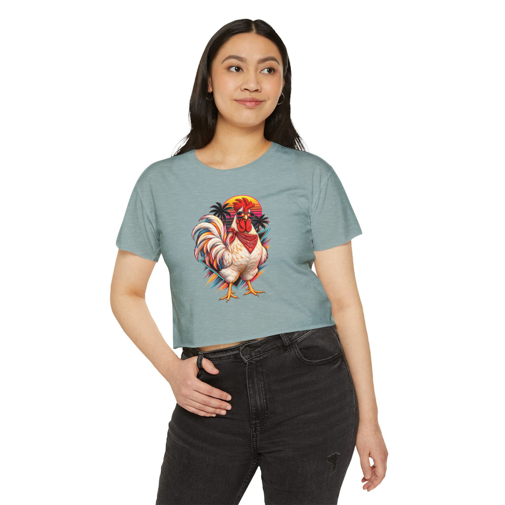 Rooster Sunset Crop Top — Women's Festival Tank Top