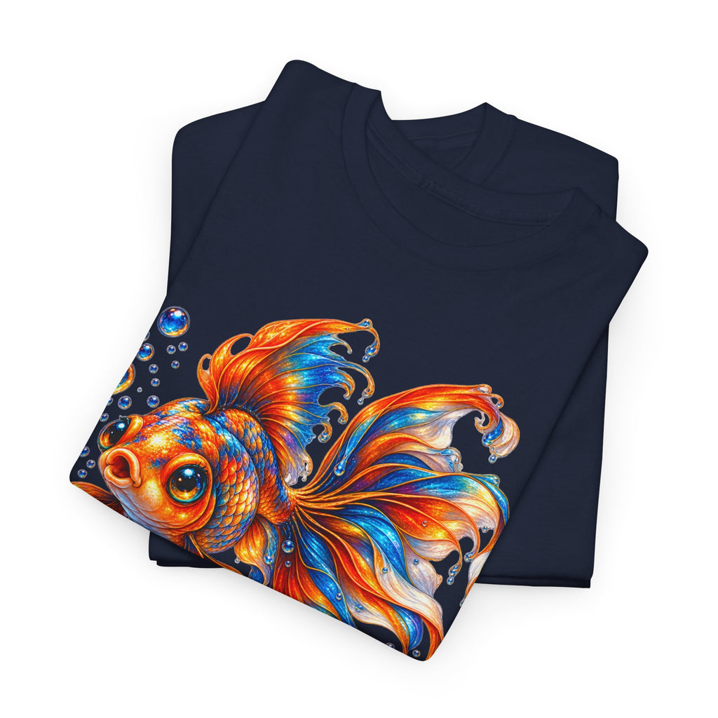 Goldfish Art T-Shirt — Colorful Fantail Goldfish Illustration Tee