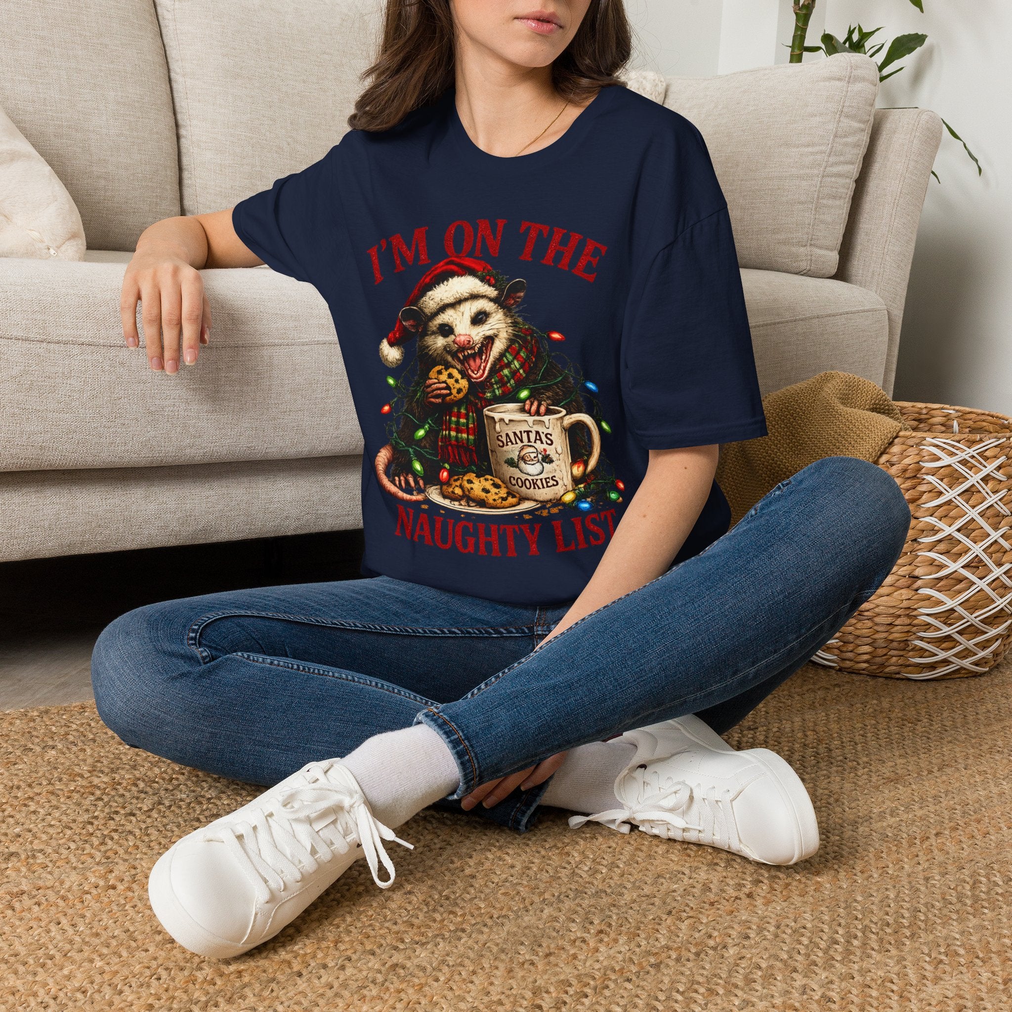 I'm On The Naughty List Possum T-Shirt — Funny Holiday Christmas Tee