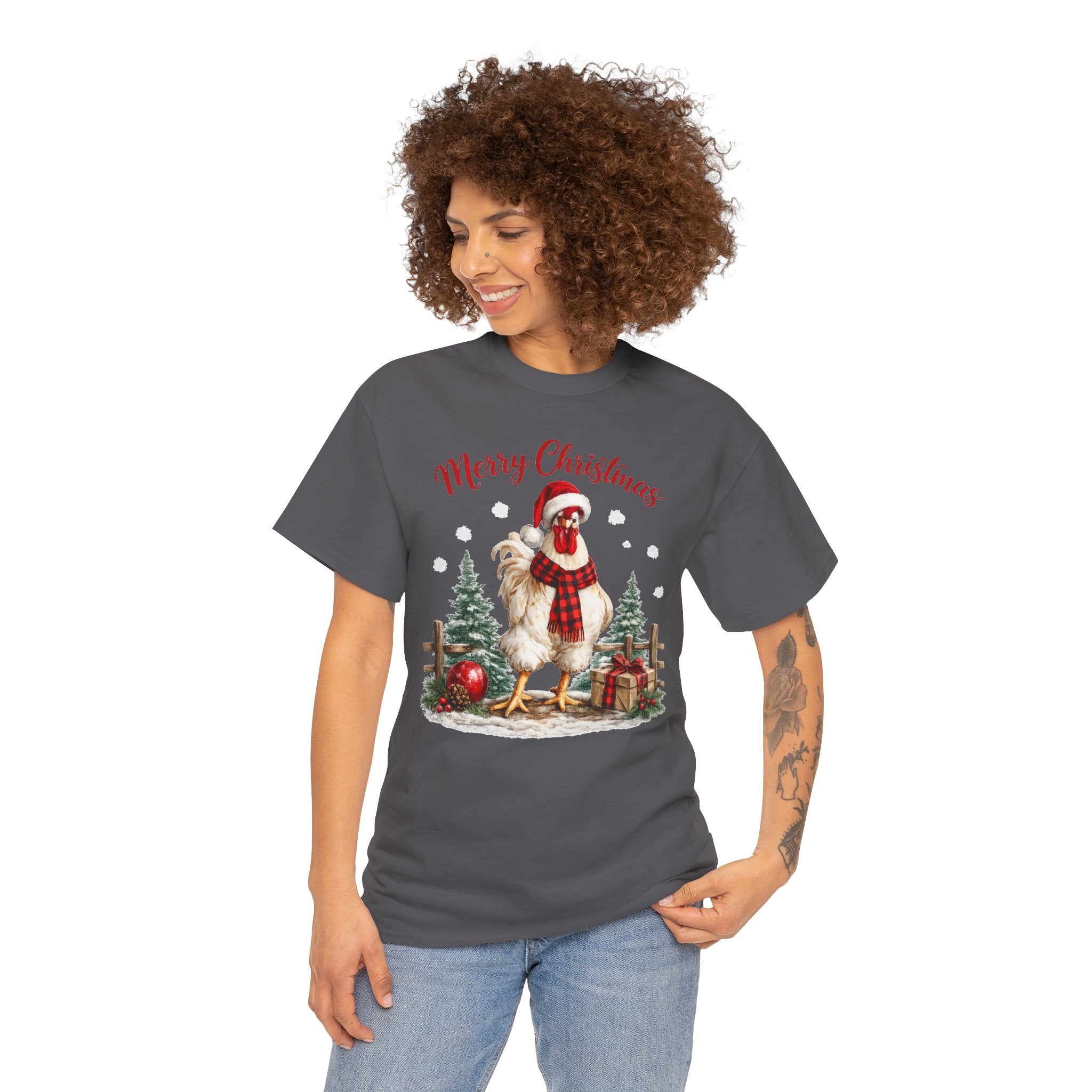 Christmas Rooster T‑Shirt – 'Merry Christmas' Festive Rooster Holiday Tee