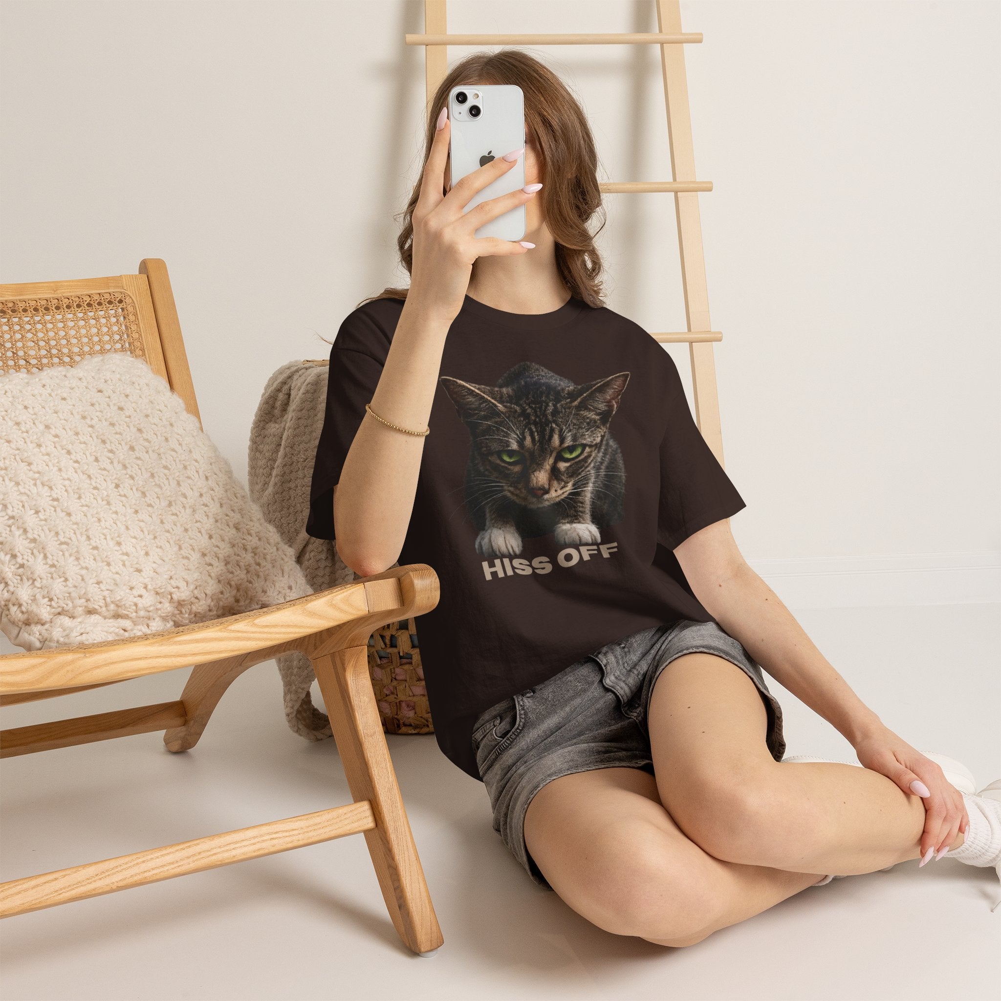 Hiss Off Cat T-Shirt — Angry Tabby Graphic Tee