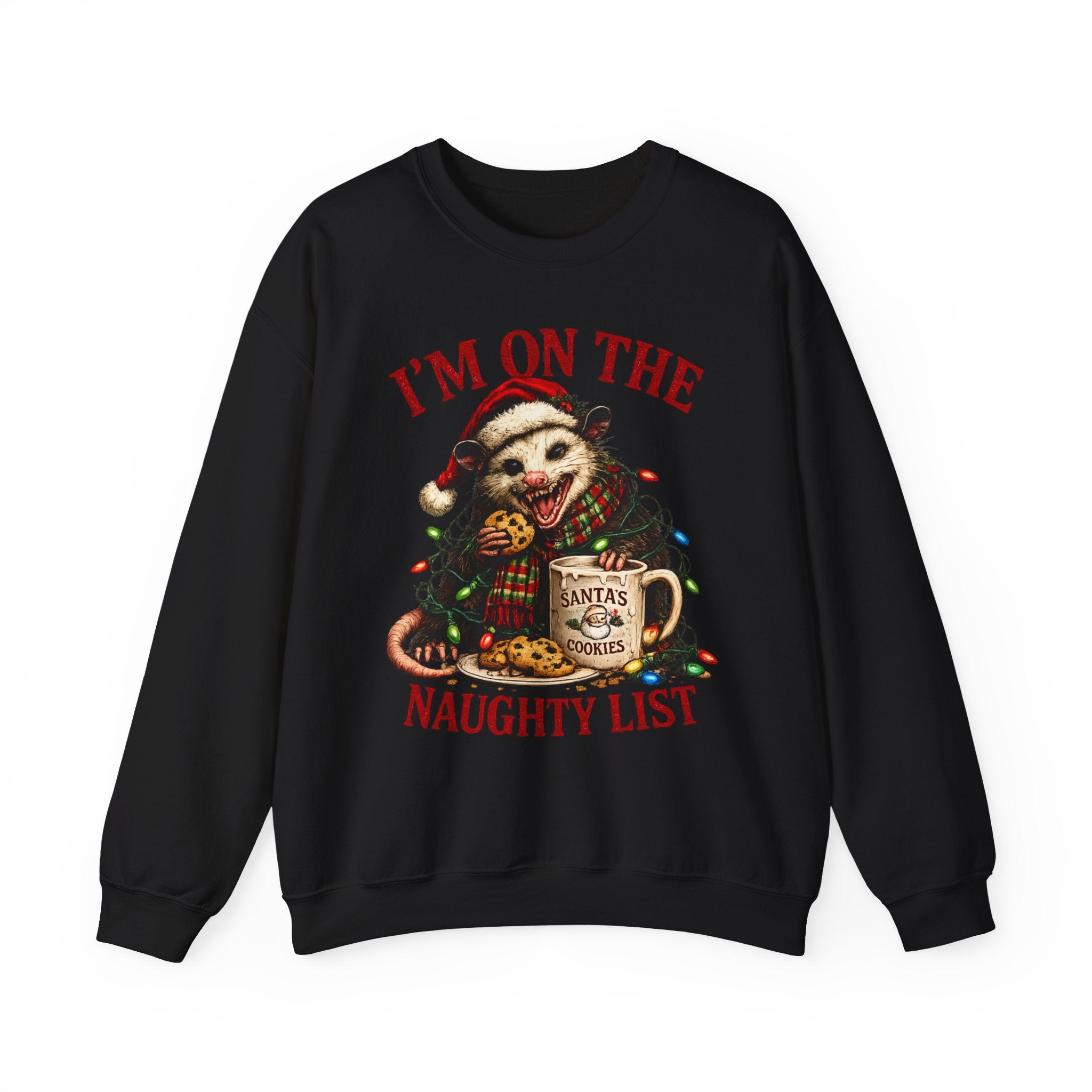 Sweatshirt - "I'm On The Naughty List" possum Christmas Crewneck