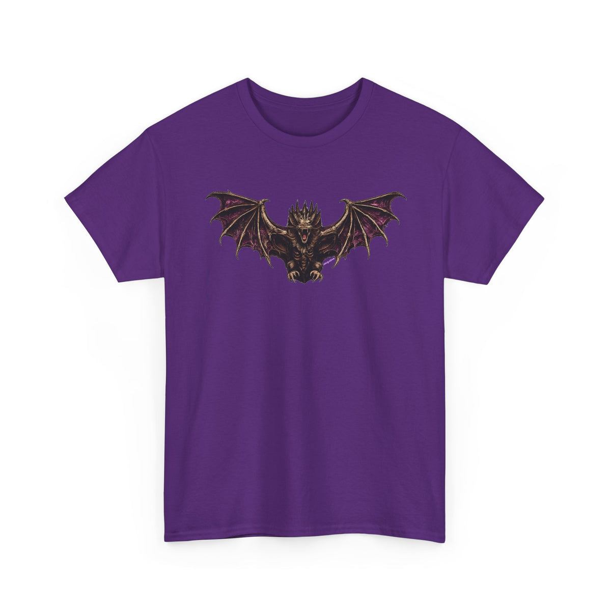 Gothic Flying Bat Tee - Dark Vampire Night Graphic Shirt