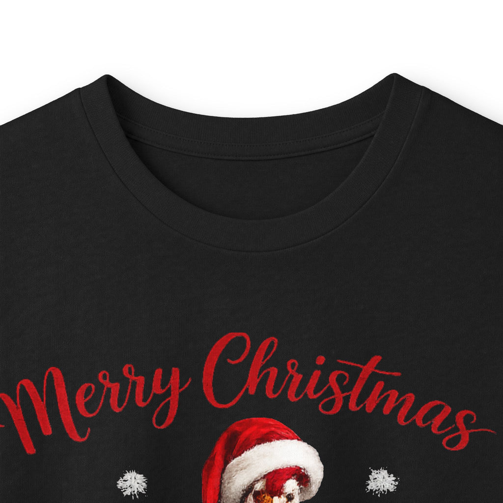 Christmas Rooster Long Sleeve Tee — “Merry Christmas” Holiday Duck with Scarf & Gifts