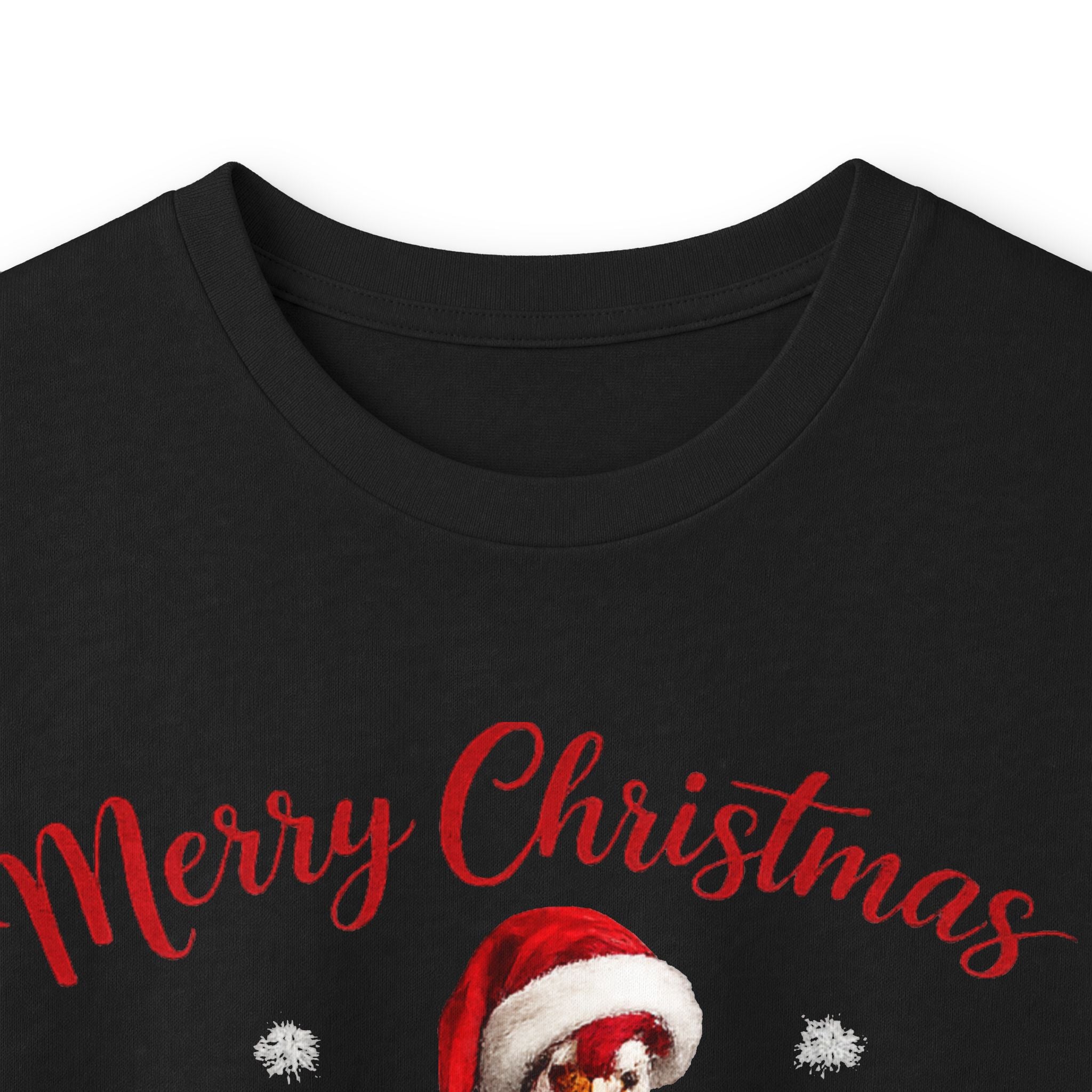 Christmas Rooster Long Sleeve Tee — “Merry Christmas” Holiday Duck with Scarf & Gifts