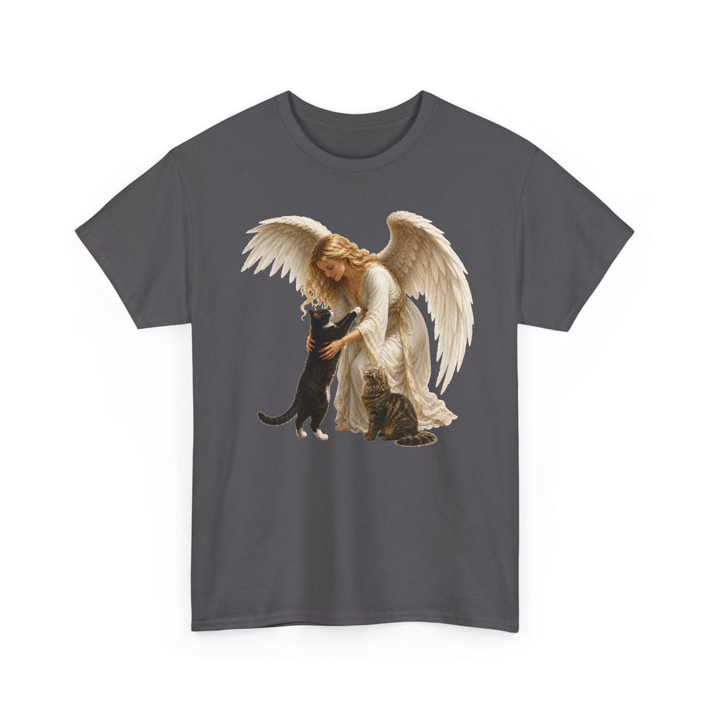 Angel with Cat T-Shirt — Guardian Angel Pet Lover Tee