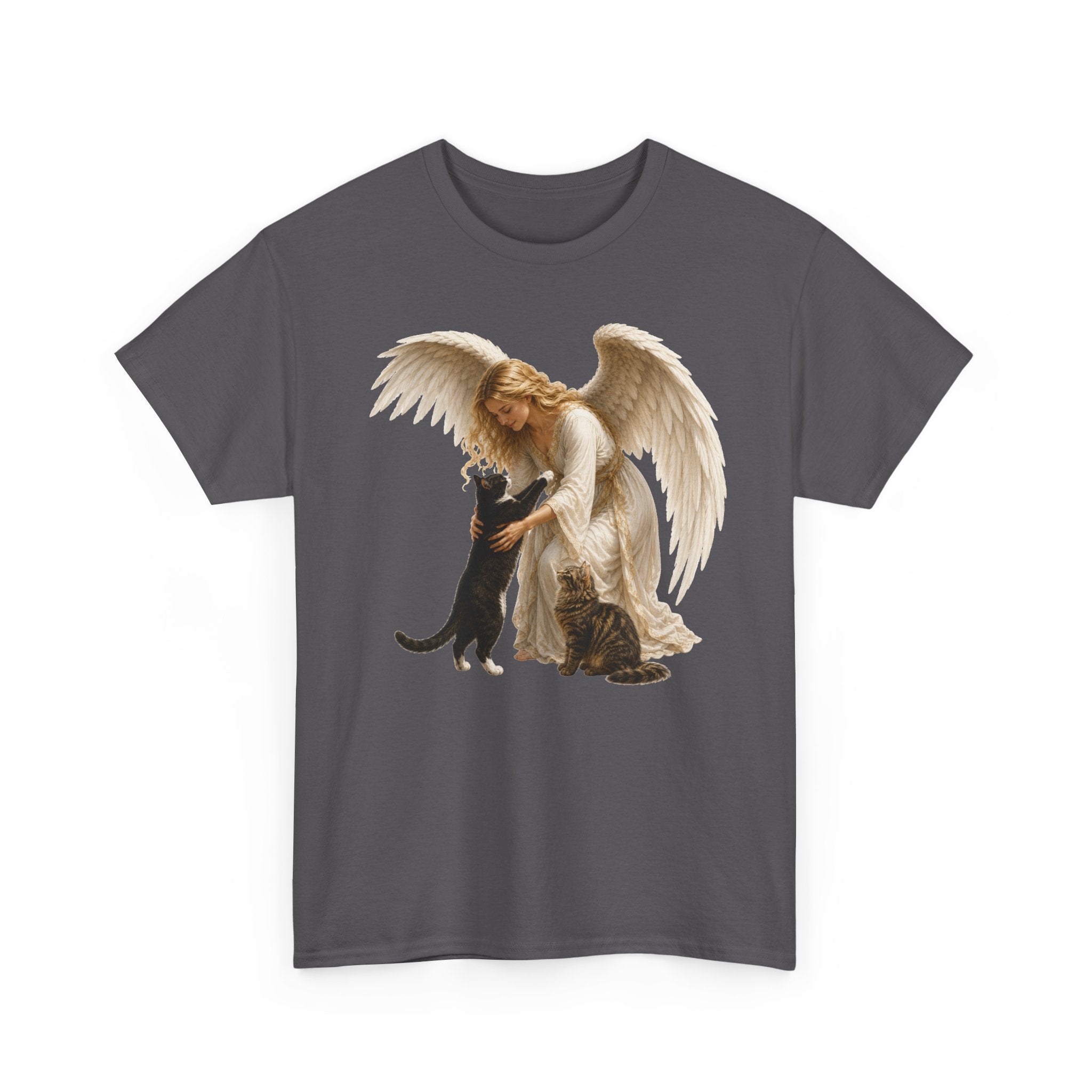 Angel with Cat T-Shirt — Guardian Angel Pet Lover Tee