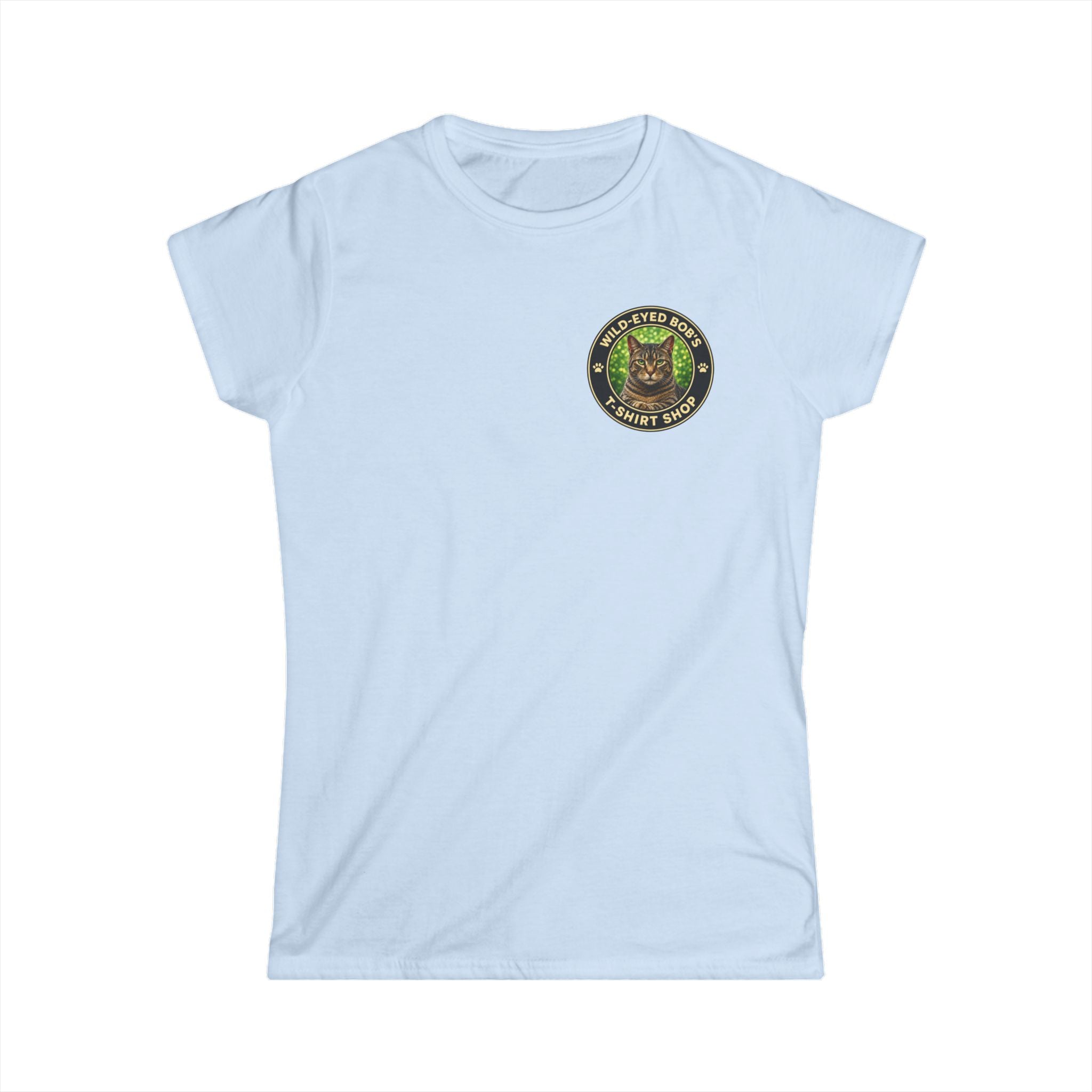 "Wild-Eyed Bob's T-Shirt Shop" Cat Logo Tee