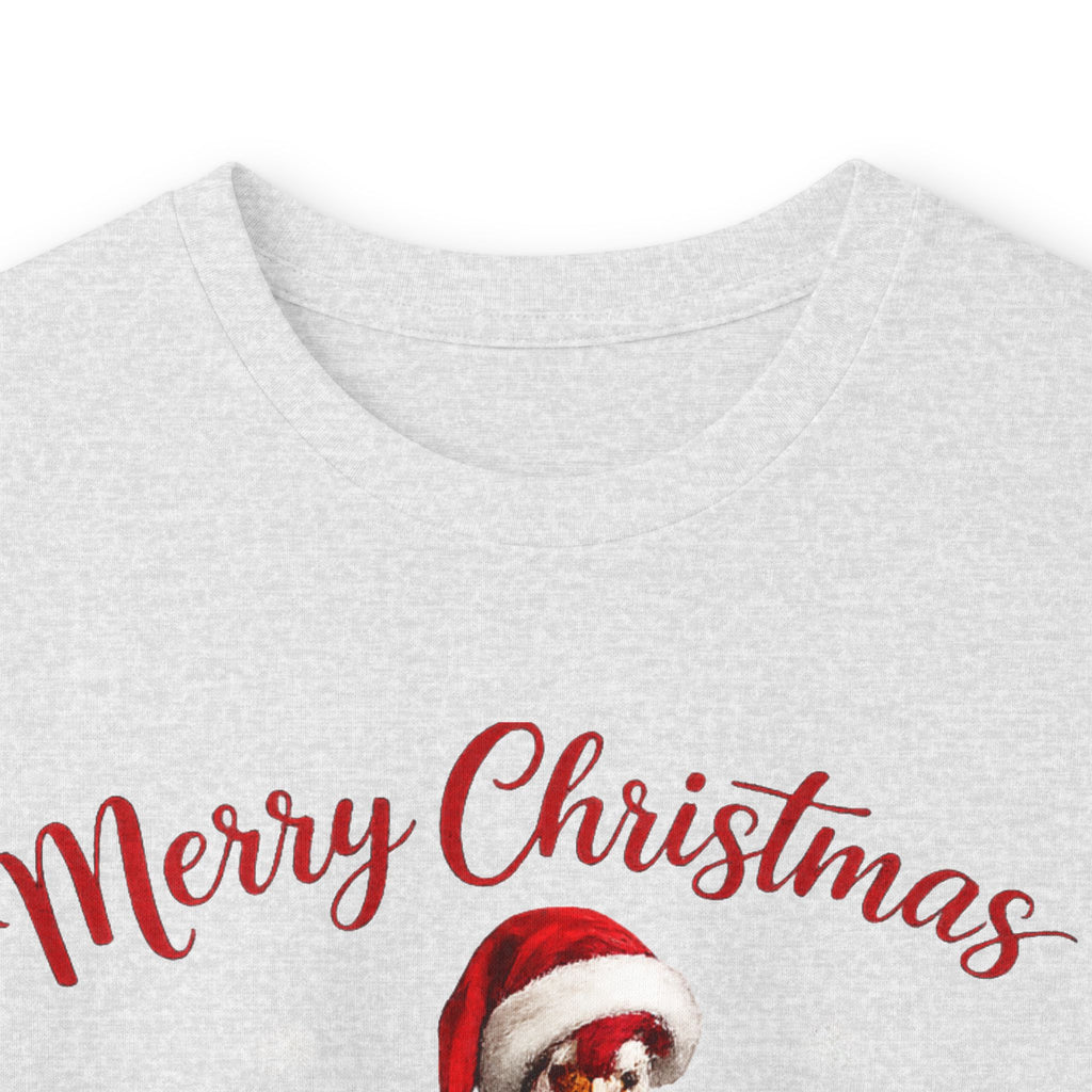 Christmas Rooster Long Sleeve Tee — “Merry Christmas” Holiday Duck with Scarf & Gifts