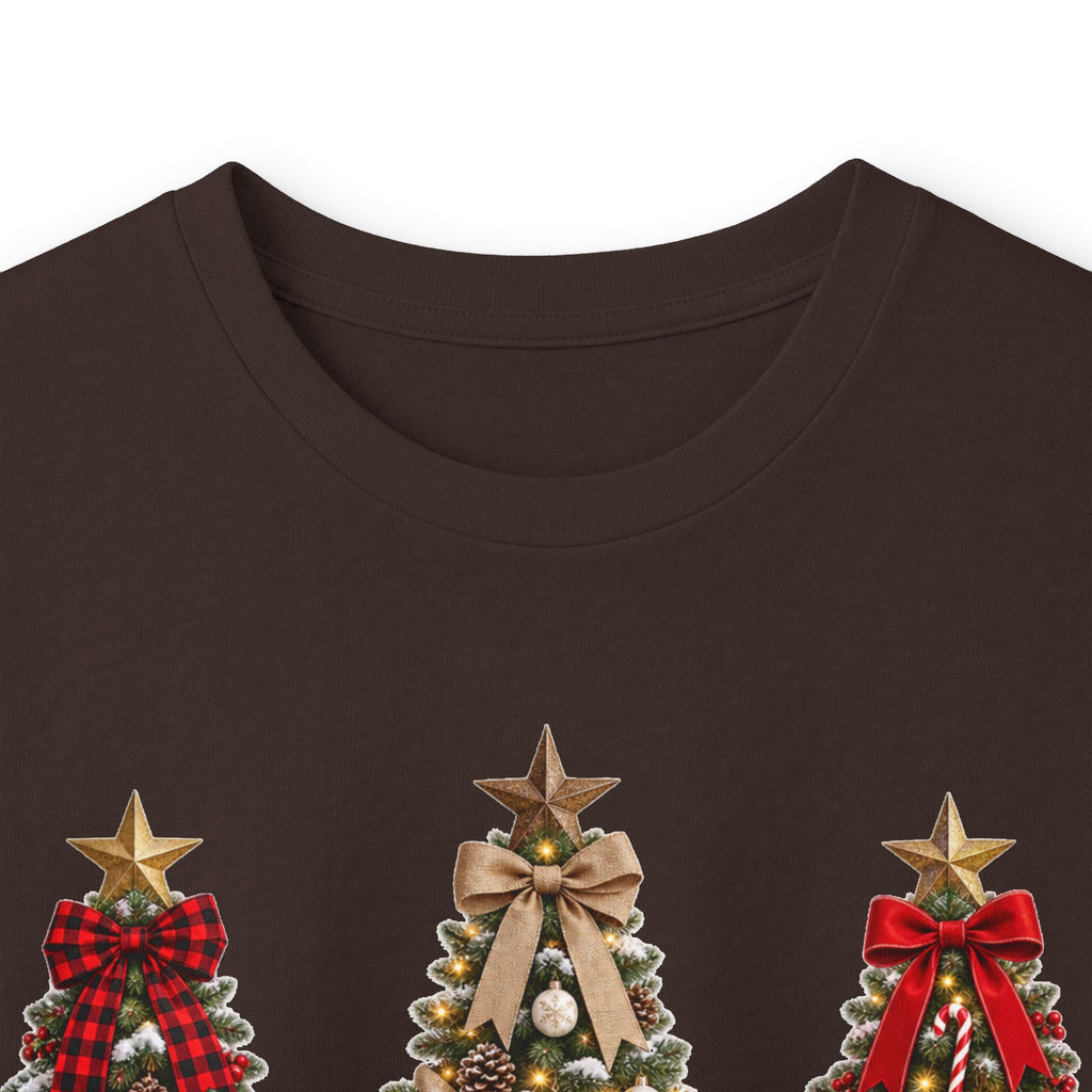 Long Sleeve Tee — Festive 'Merry Christmas' Triple Tree Holiday Graphic