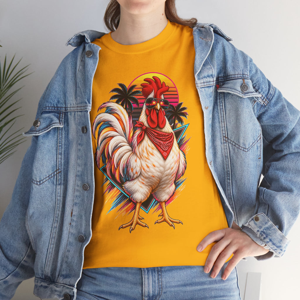 Rooster Sunset T-Shirt — Tropical Vintage Rooster Graphic Tee