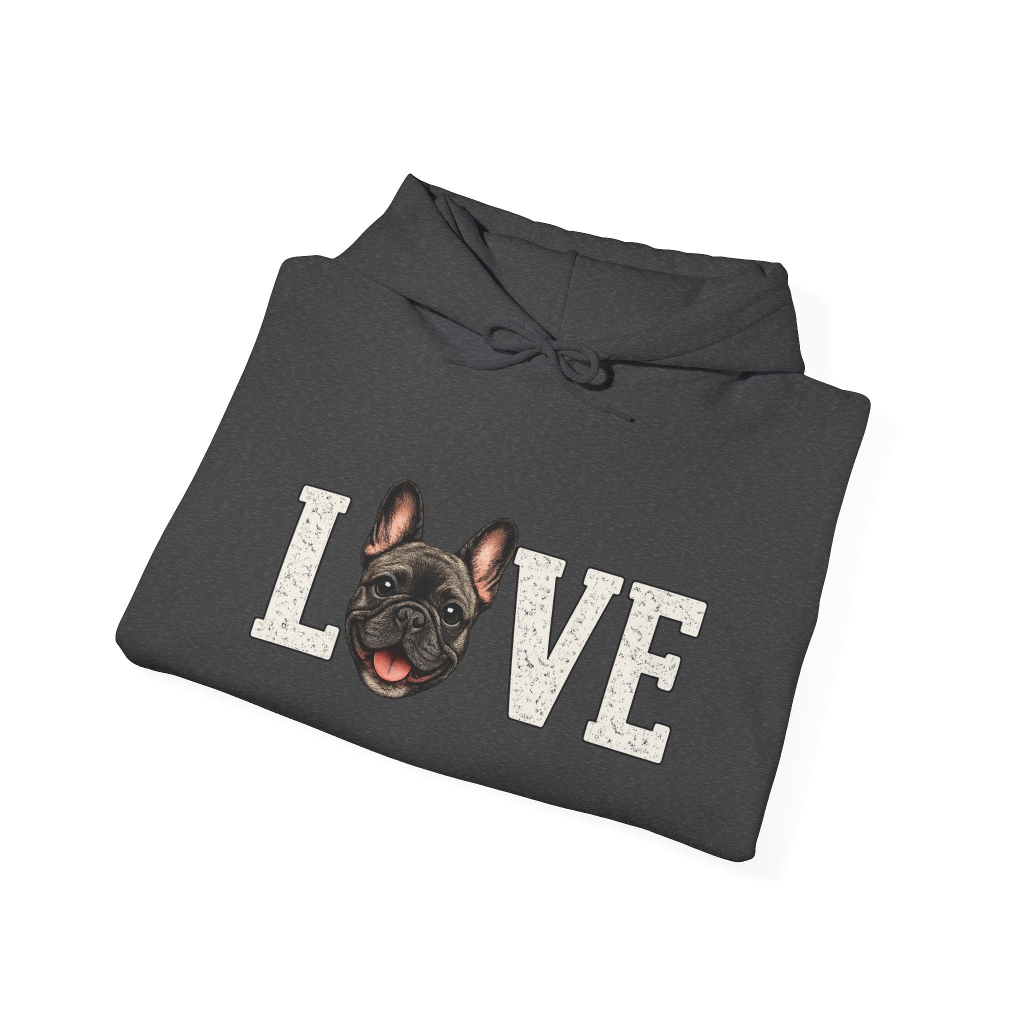 French Bulldog LOVE Hoodie — Cute Dog Lover Pullover for Pet Owners