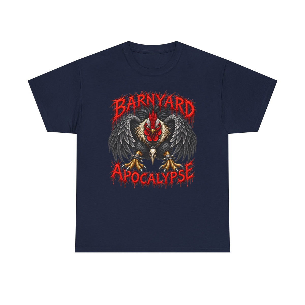 Barnyard Apocalypse Graphic Tee — Dark Rooster Horror Farm Shirt