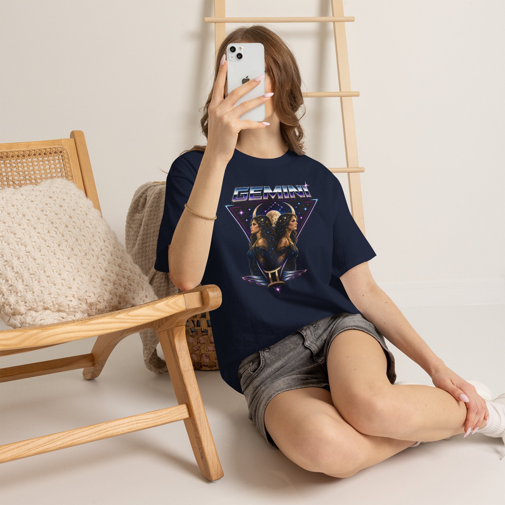 Gemini Zodiac Tee — Retro Twin Goddess Astrology T-Shirt