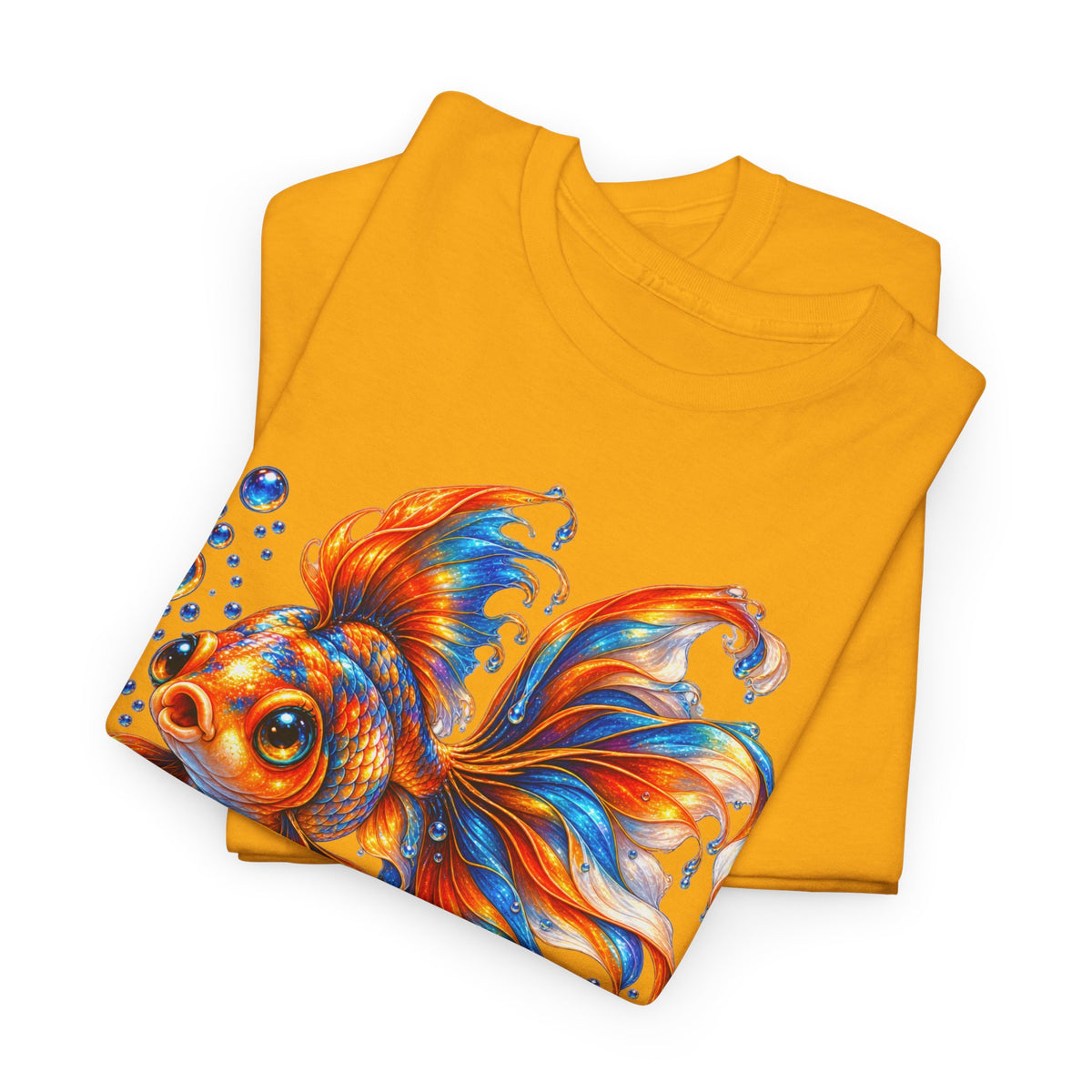 Goldfish Art T-Shirt — Colorful Fantail Goldfish Illustration Tee