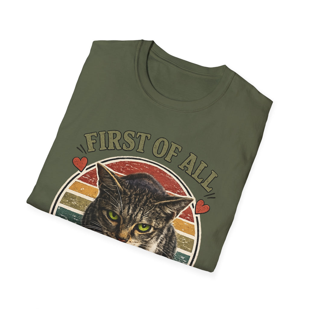 Cat T‑Shirt — “First of All I’m a Delight” Vintage Cat Graphic Tee
