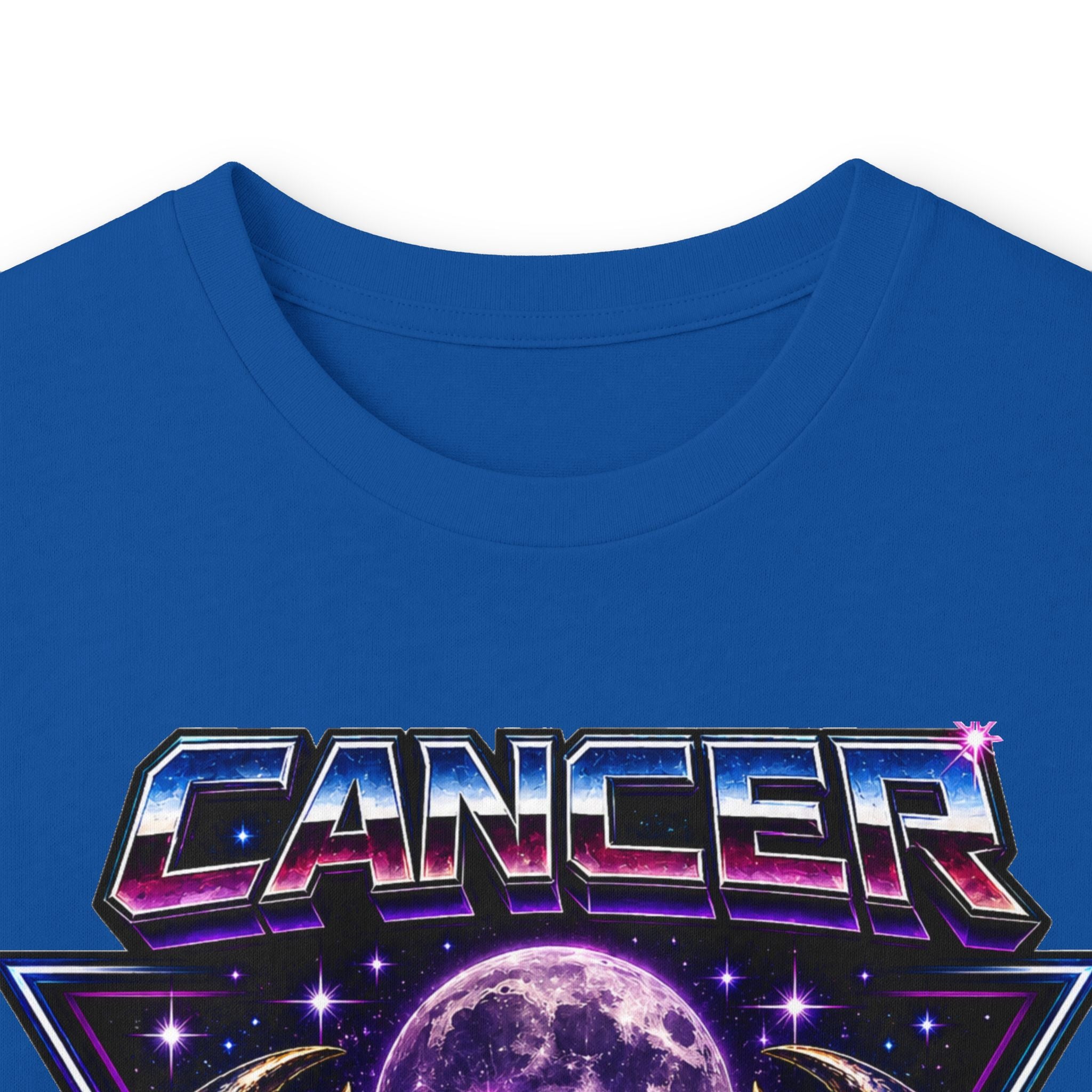 Cosmic Cancer Zodiac Crab Long Sleeve Tee — Retro Space Graphic "Cancer" Zodiac Shirt