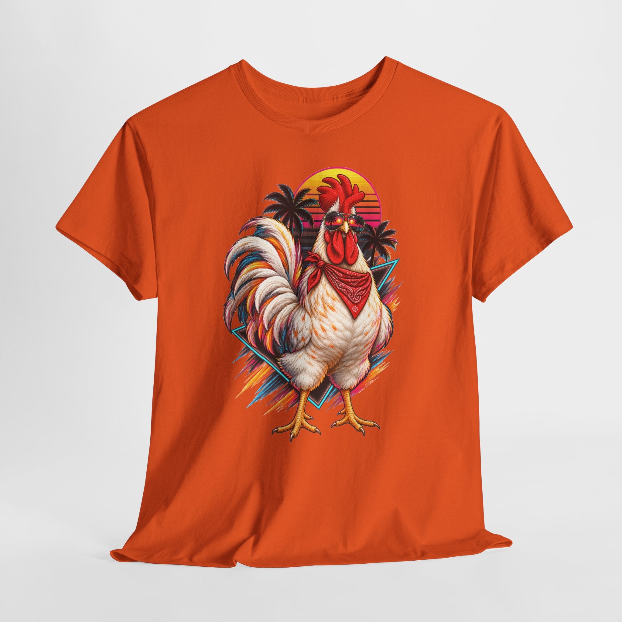 Rooster Sunset T-Shirt — Tropical Vintage Rooster Graphic Tee