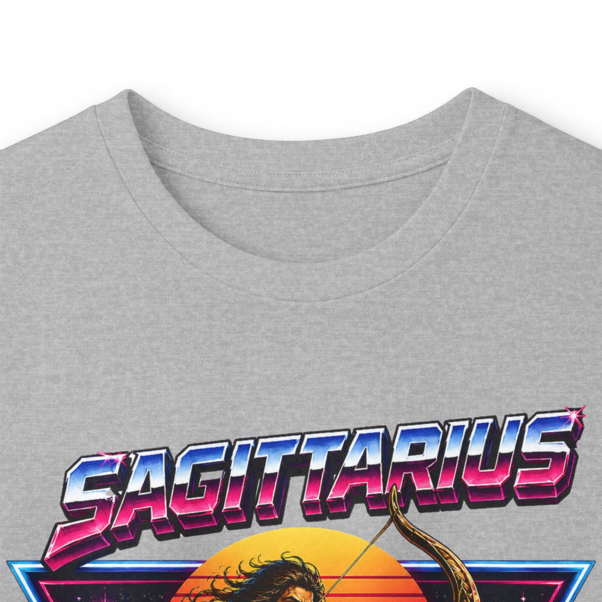 Retro Synthwave Centaur Long Sleeve Zodiac Tee