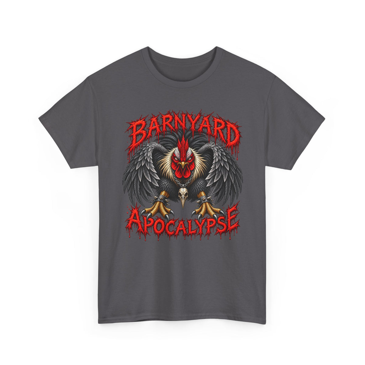 Barnyard Apocalypse Graphic Tee — Dark Rooster Horror Farm Shirt