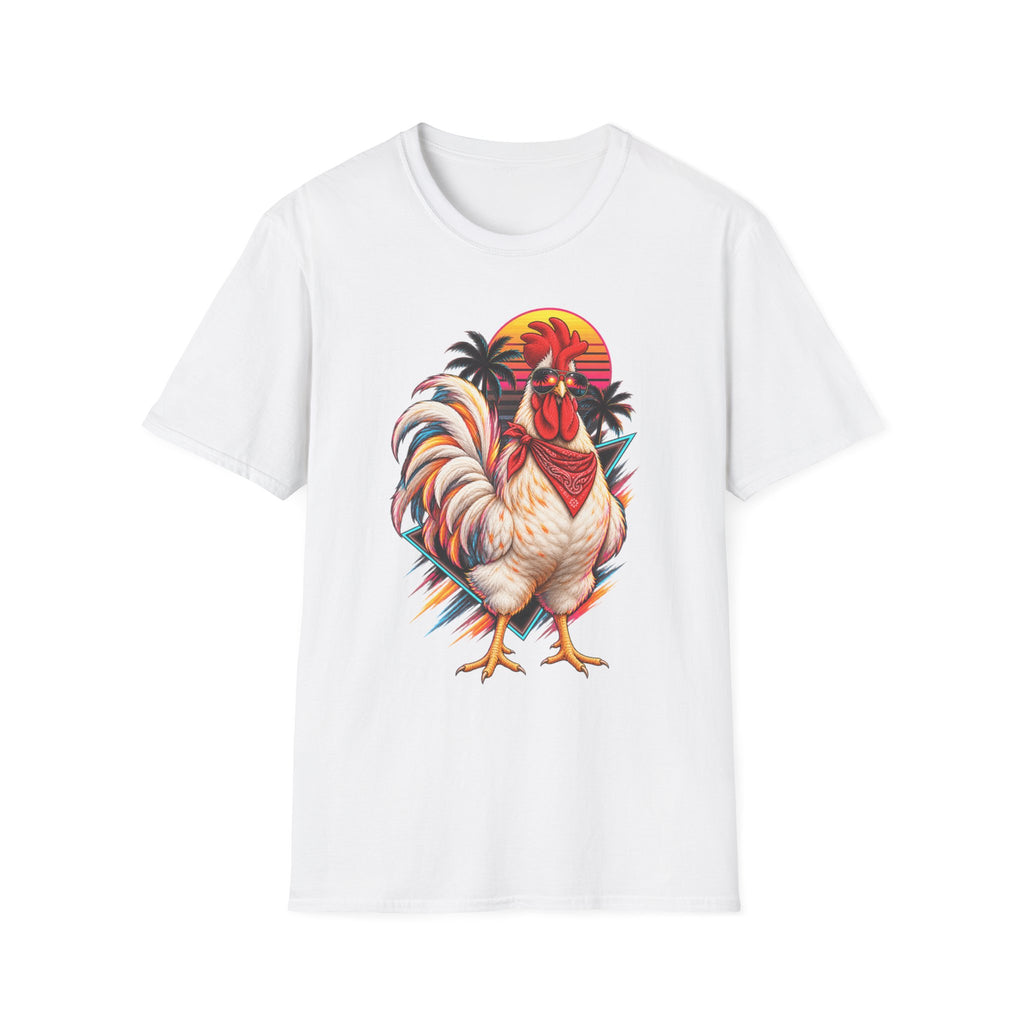 Rooster Sunset T-Shirt — Tropical Rooster Graphic Tee