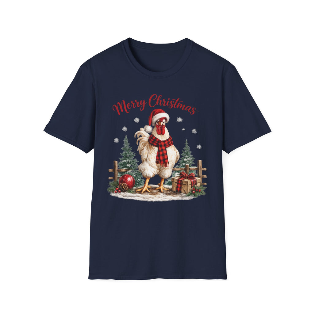 Christmas Rooster T-Shirt — Merry Christmas Farmhouse Holiday Tee