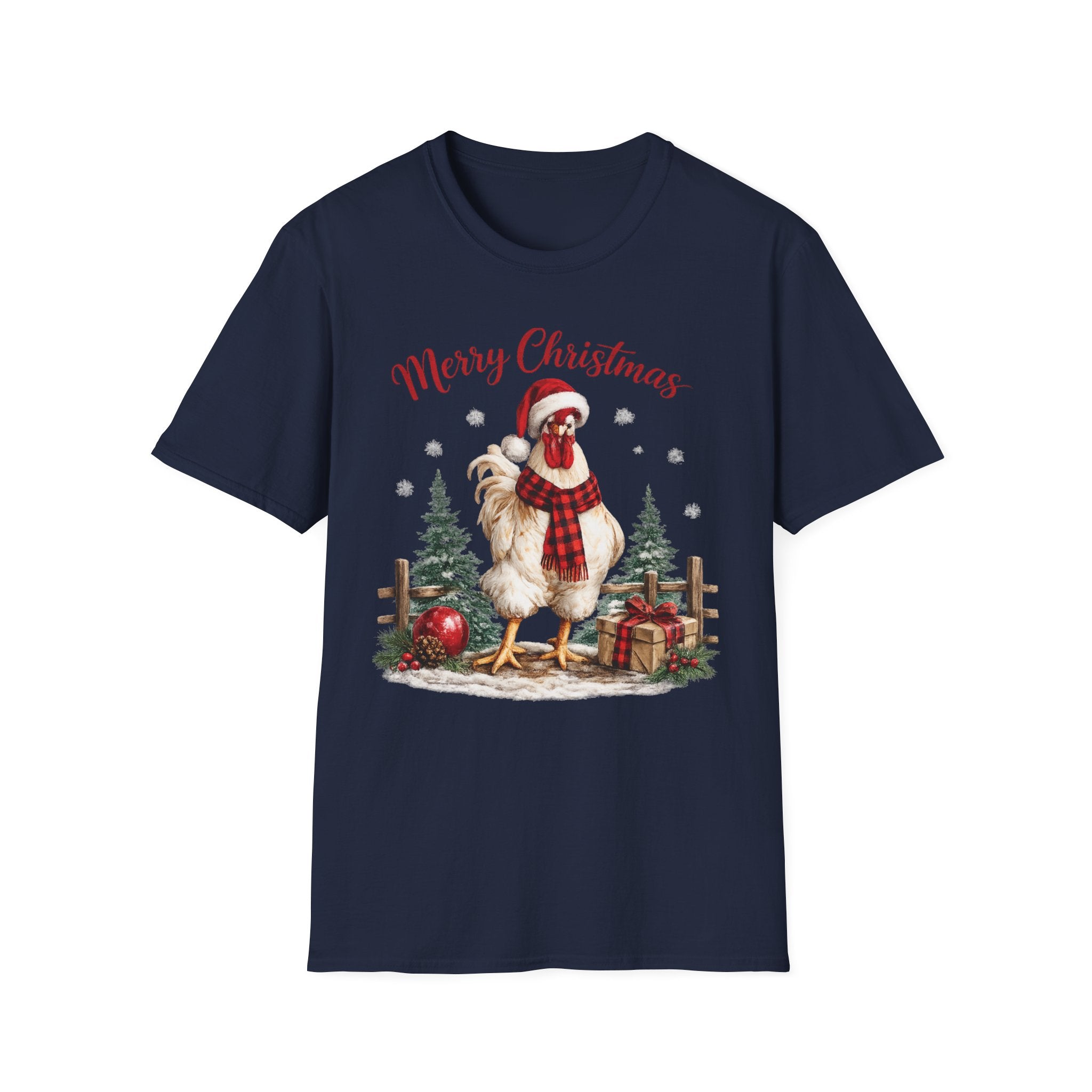 Christmas Rooster T-Shirt — Merry Christmas Farmhouse Holiday Tee