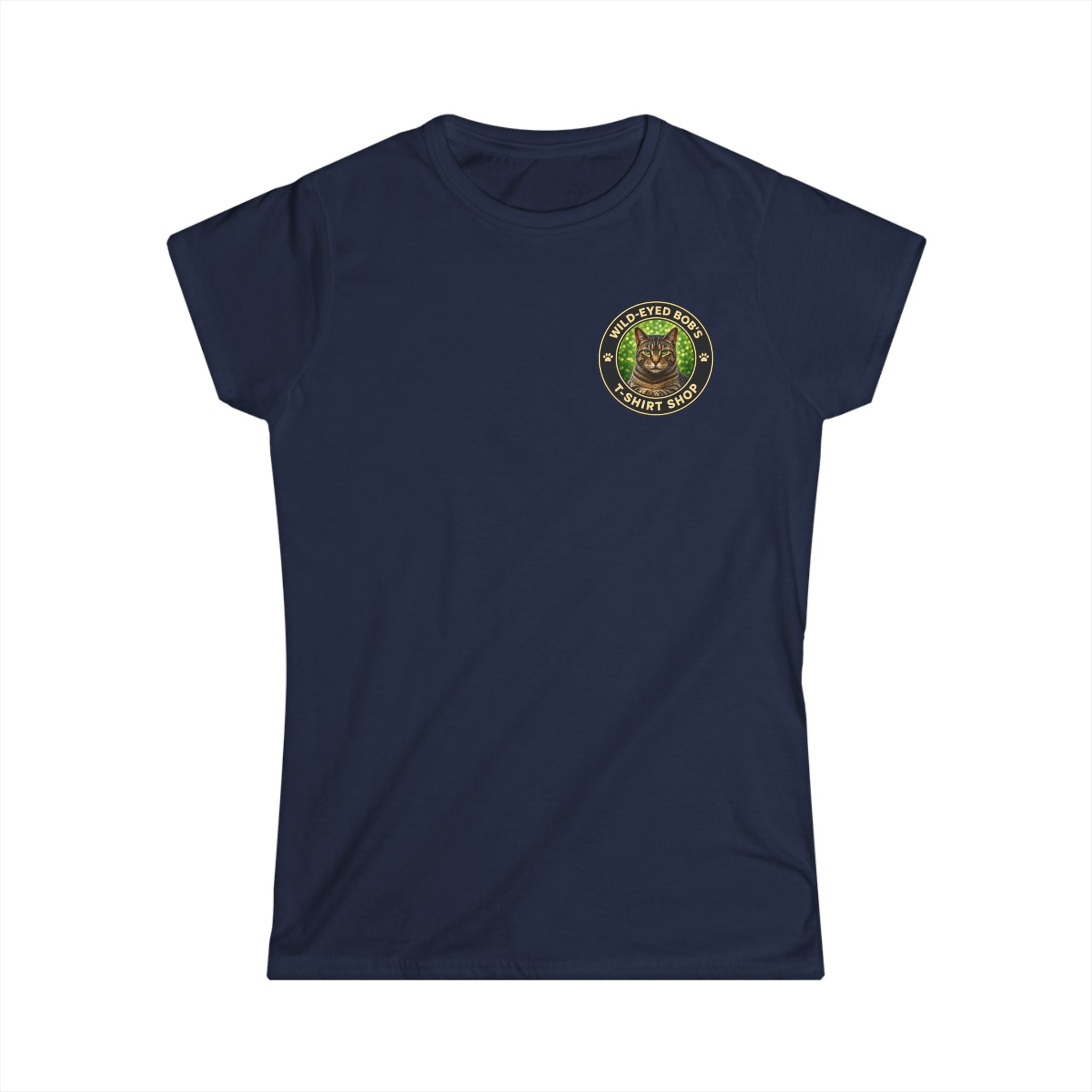 "Wild-Eyed Bob's T-Shirt Shop" Cat Logo Tee