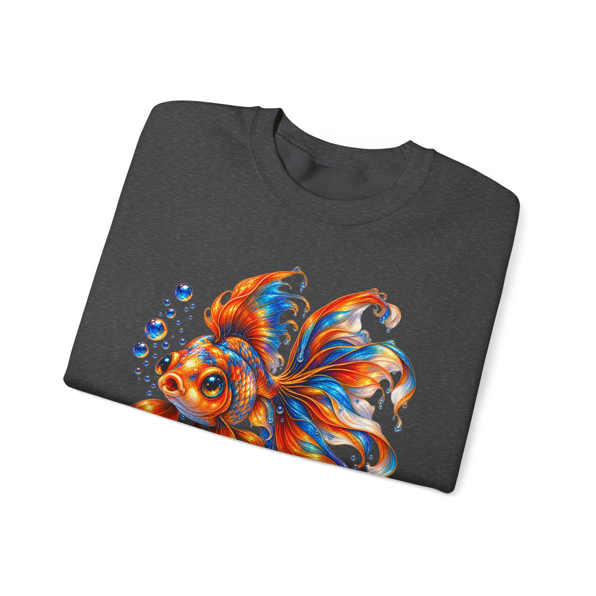 Goldfish Art Crewneck Sweatshirt – Colorful Fantail  Goldfish Illustration